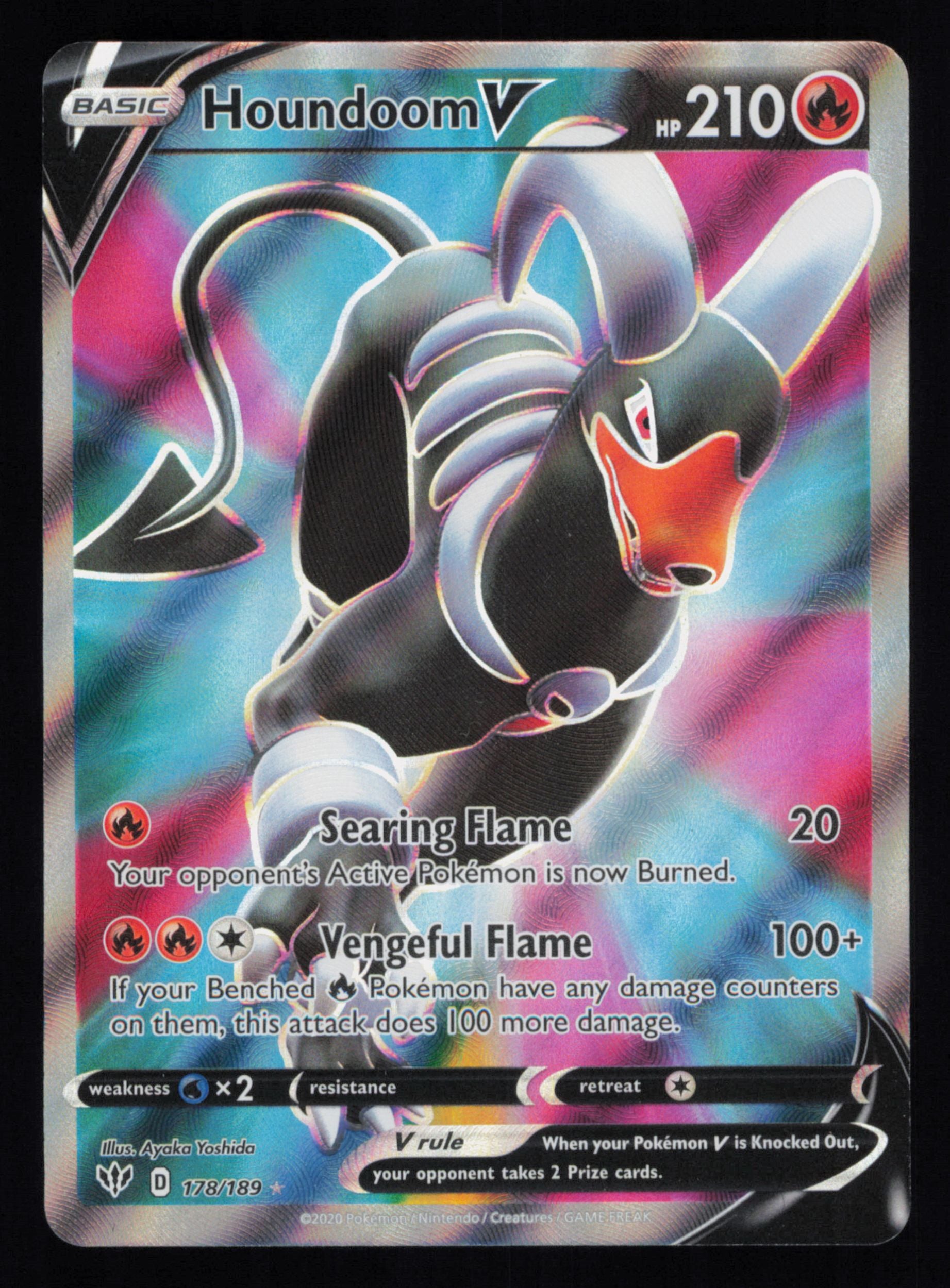 Houndoom V 178/189 Rare Ultra Darkness Ablaze Pokemon