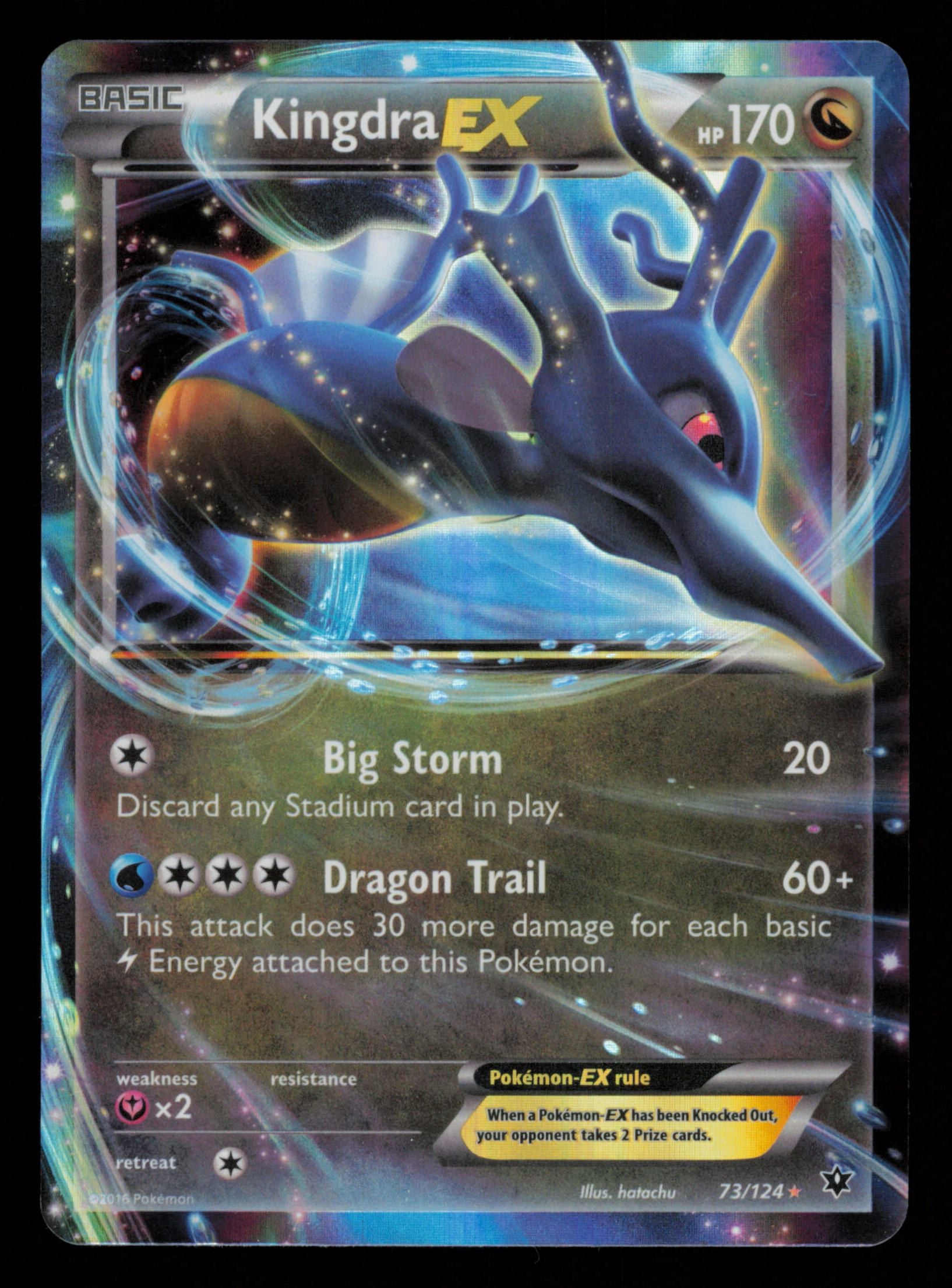 Kingdra EX 73/124 Holo Rare EX Fates Collide Pokemon