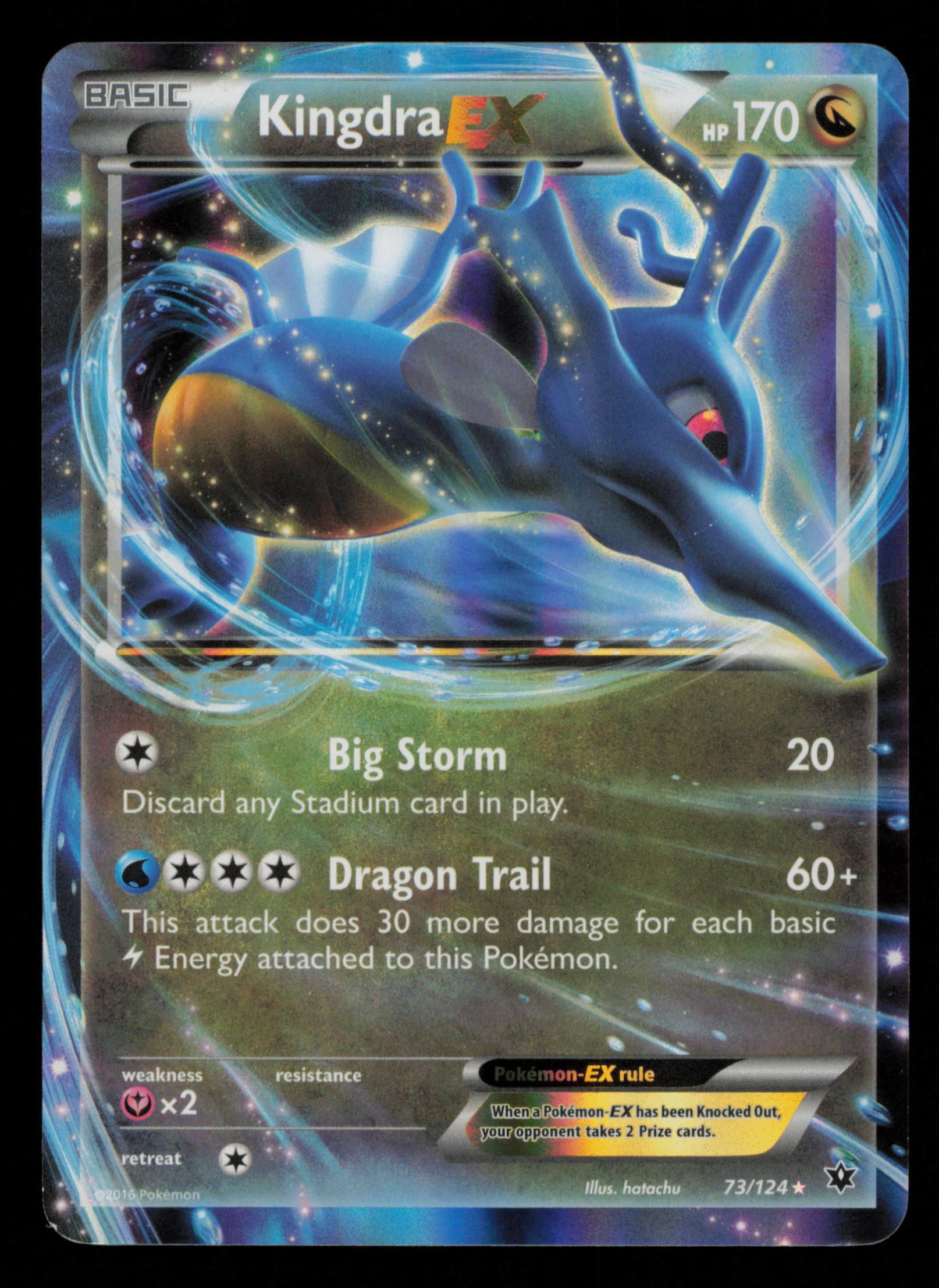Kingdra EX 73/124 Holo Rare EX Fates Collide Pokemon