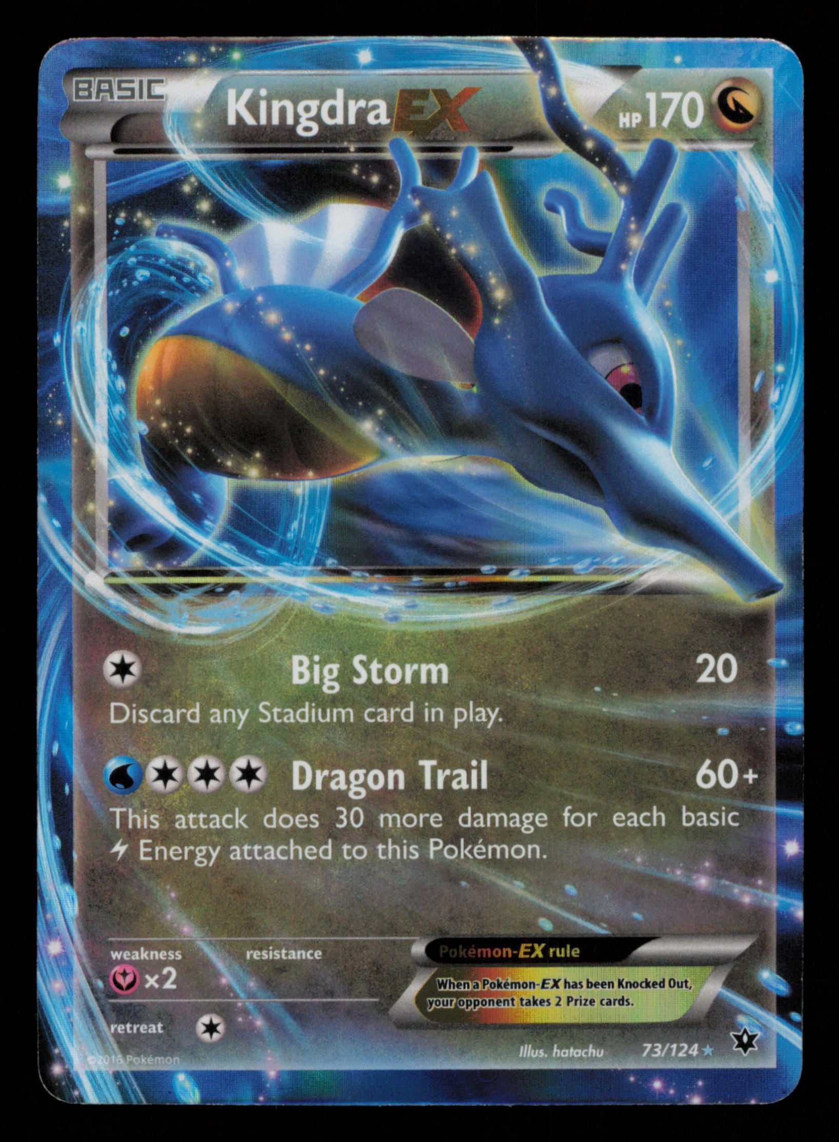 Kingdra EX 73/124 Holo Rare EX Fates Collide Pokemon