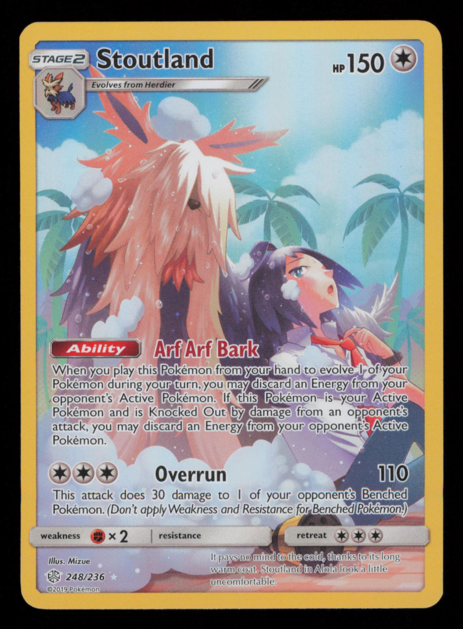 Stoutland 248/236 Secret Rare Cosmic Eclipse Pokemon
