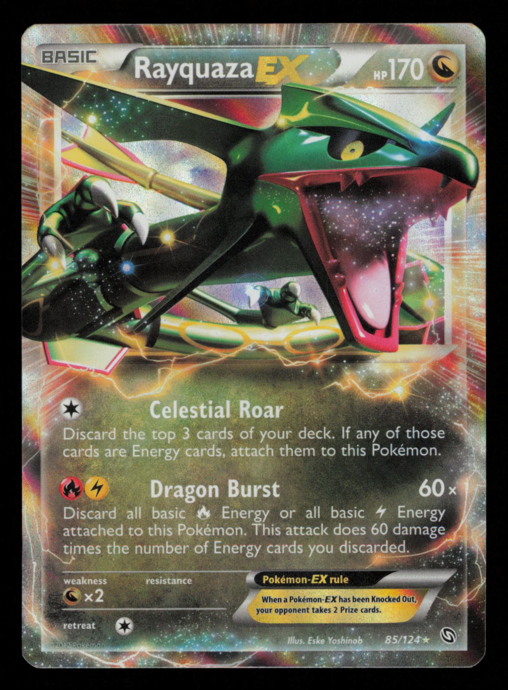 Rayquaza EX 85/124 Holo Rare EX Dragons Exalted Pokemon