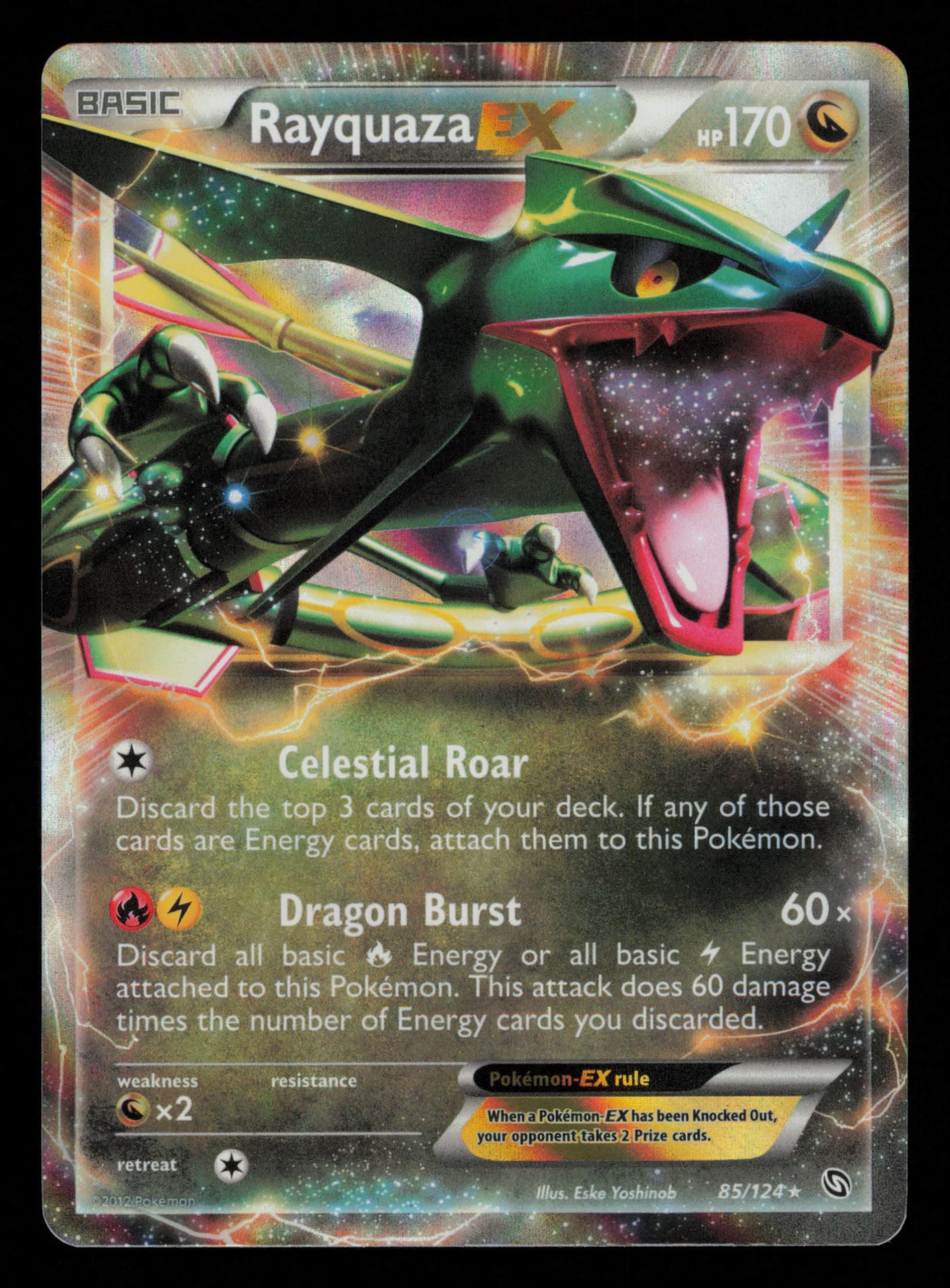 Rayquaza EX 85/124 Holo Rare EX Dragons Exalted Pokemon