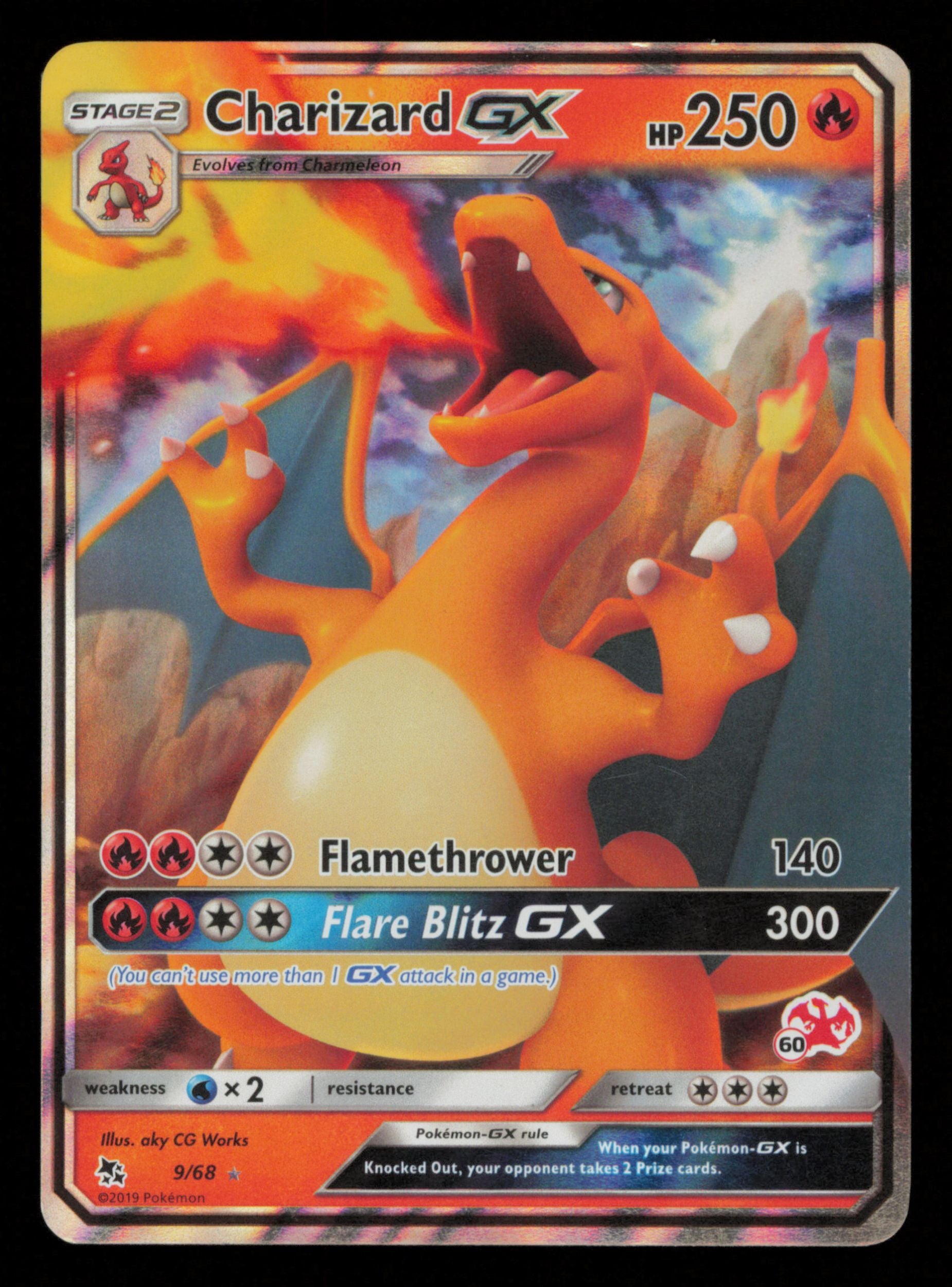 Charizard GX 9/68 Holo Rare GX Hidden Fates Pokemon