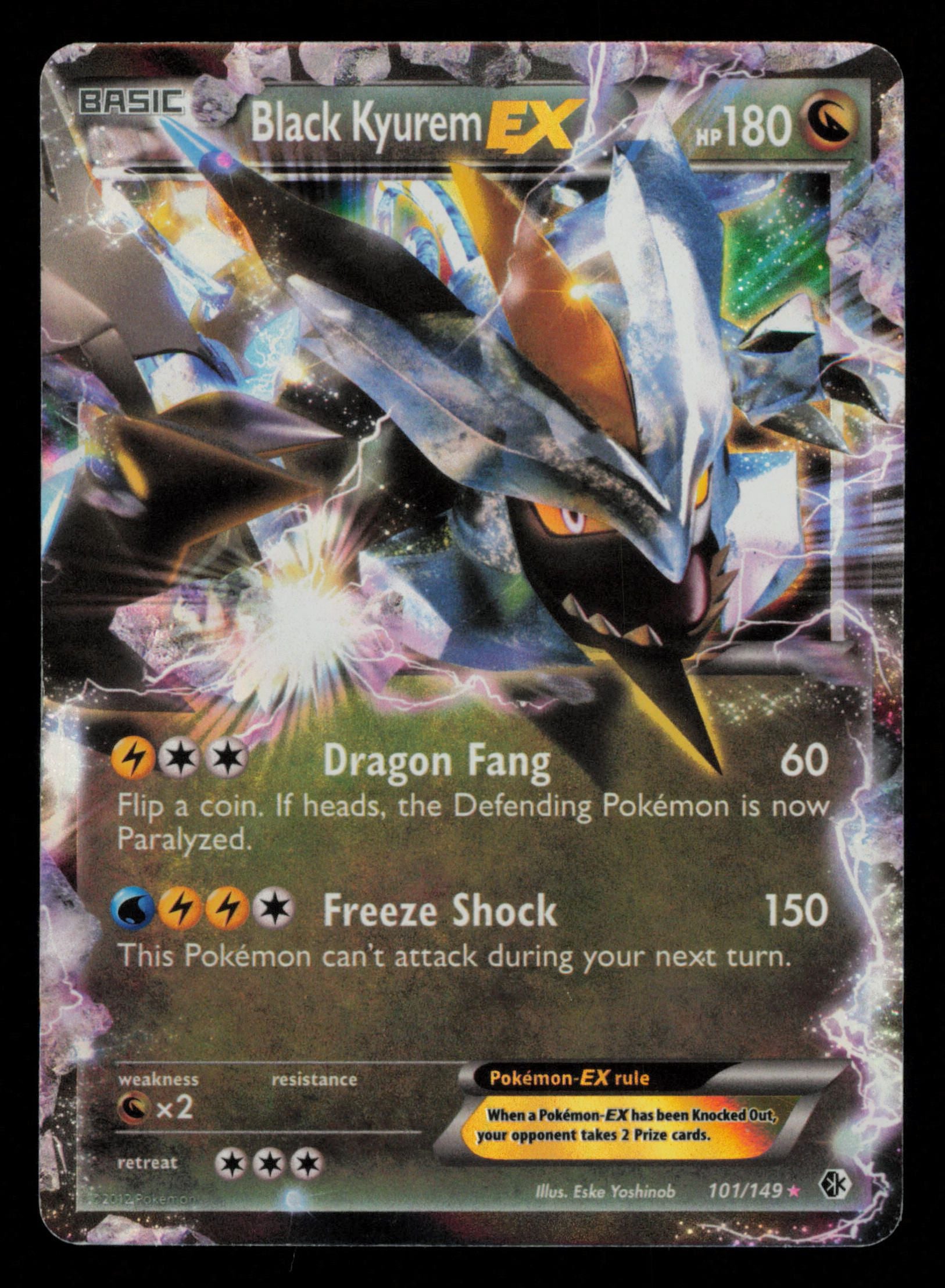 Black Kyurem EX 101/149 Holo Rare EX Boundaries Crossed Pokemon