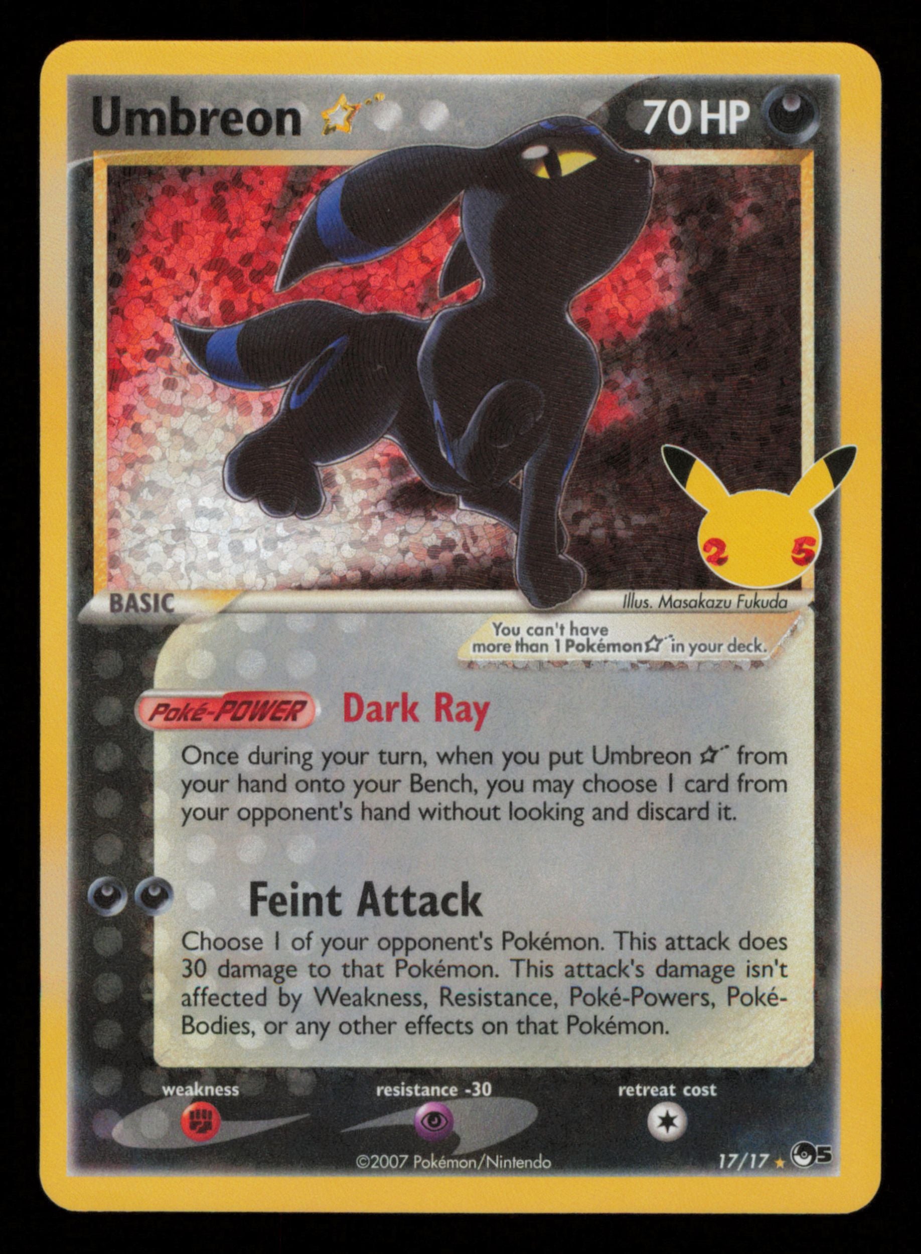 Umbreon Star 17/17 Classic Collection Celebrations: Classic Collection Pokemon