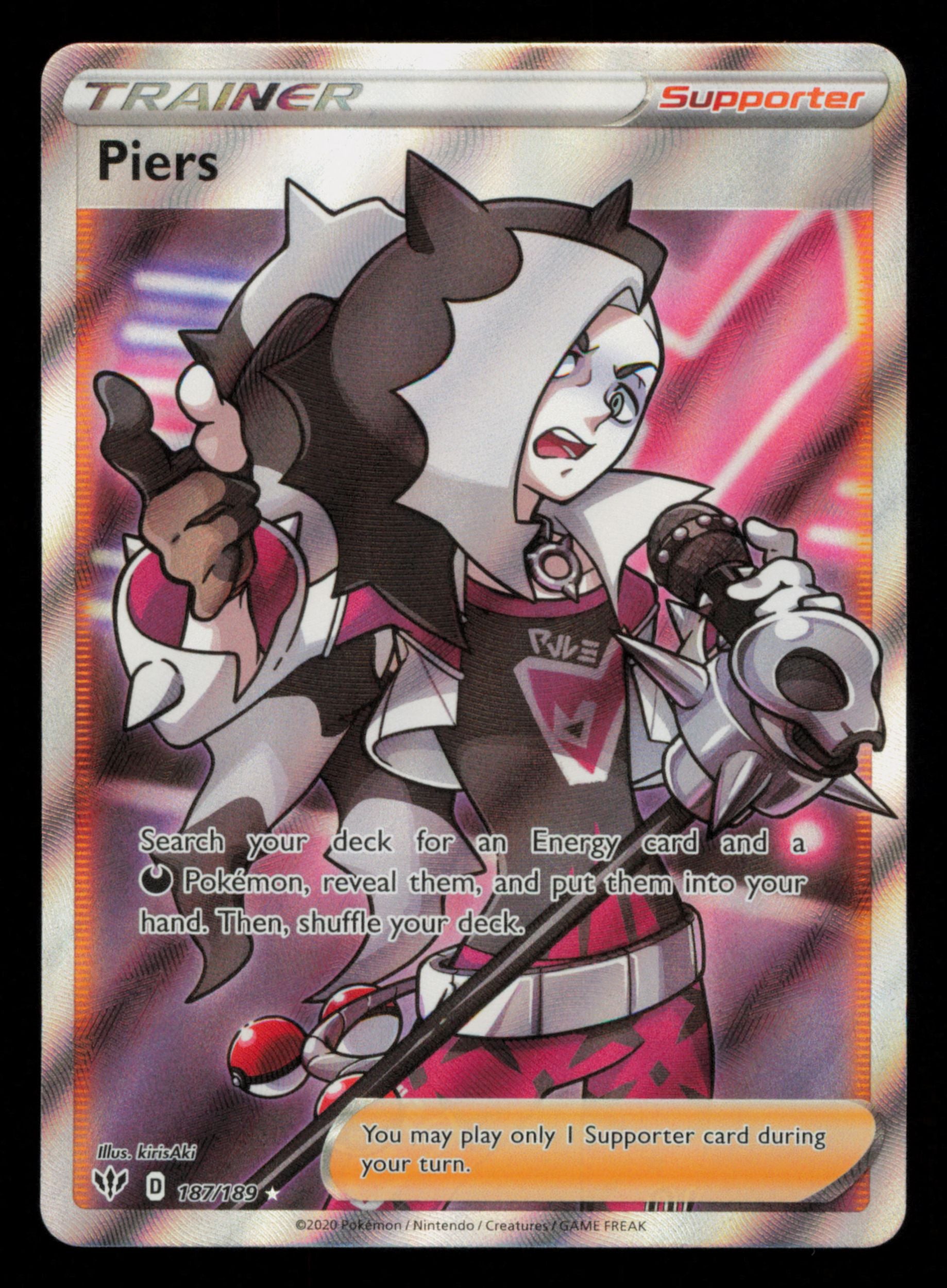 Piers 187/189 Rare Ultra Darkness Ablaze Pokemon