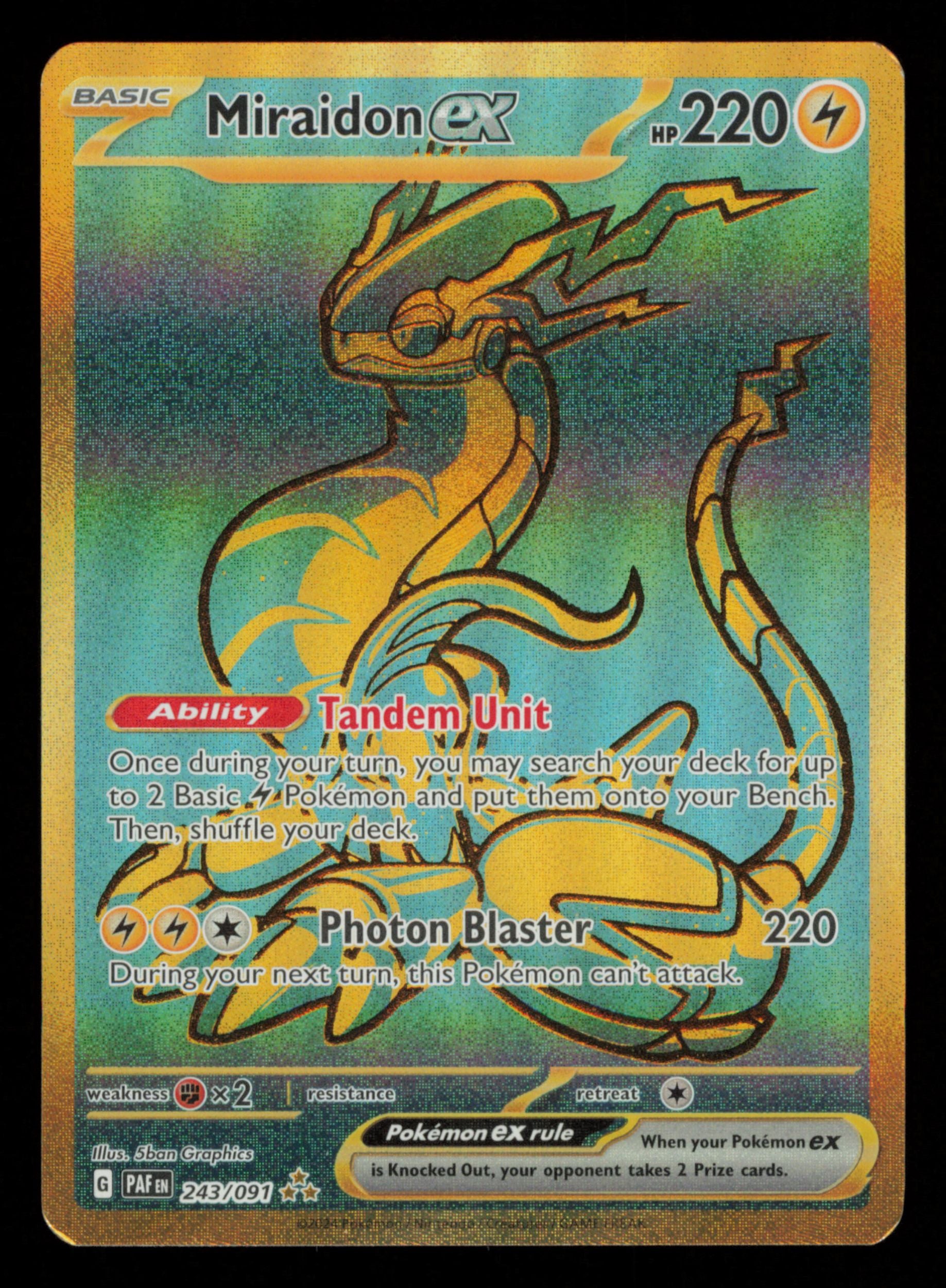 Miraidon ex 243/091 Hyper Rare Paldean Fates Pokemon