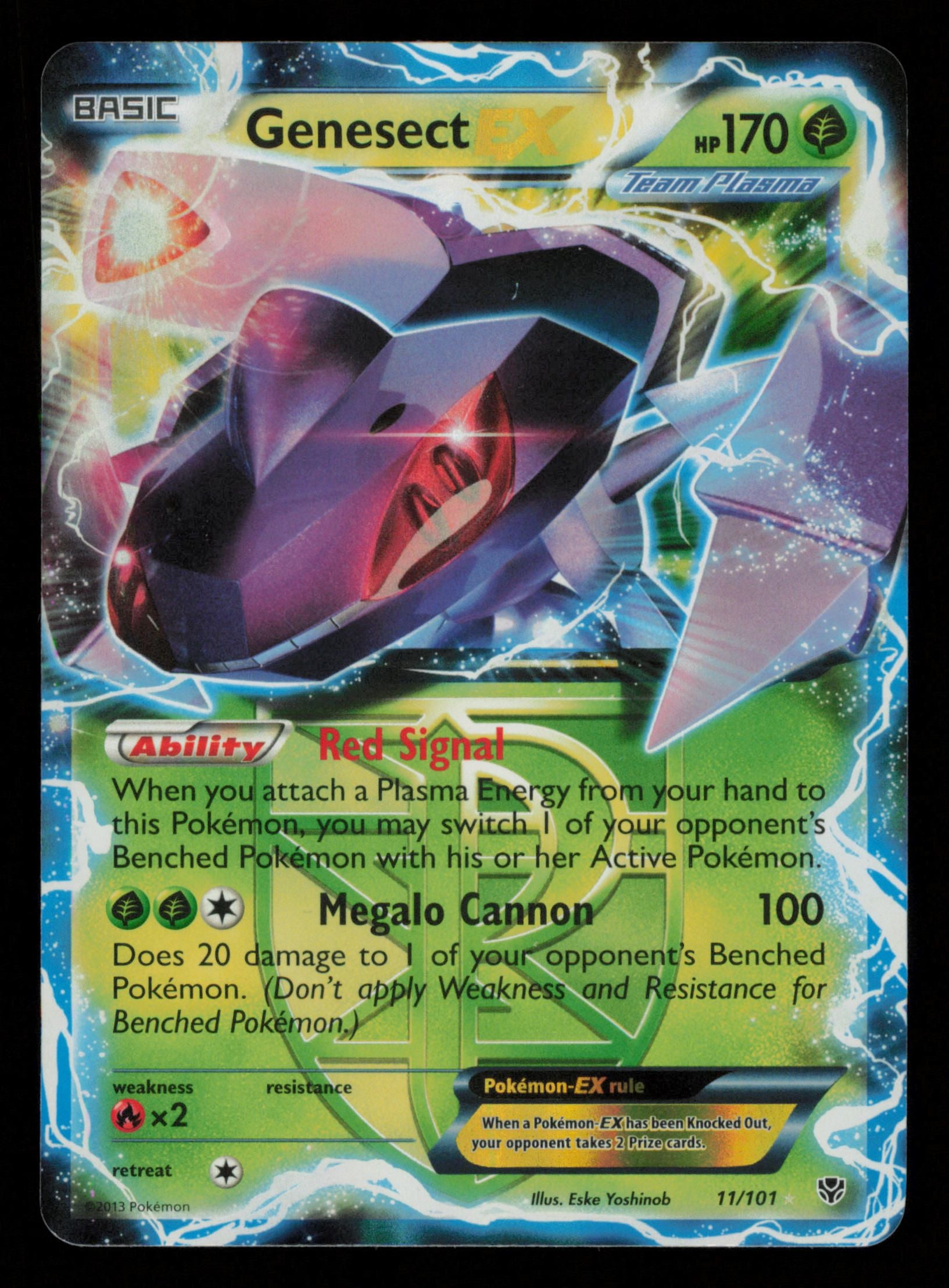 Genesect EX 11/101 Holo Rare EX Plasma Blast Pokemon