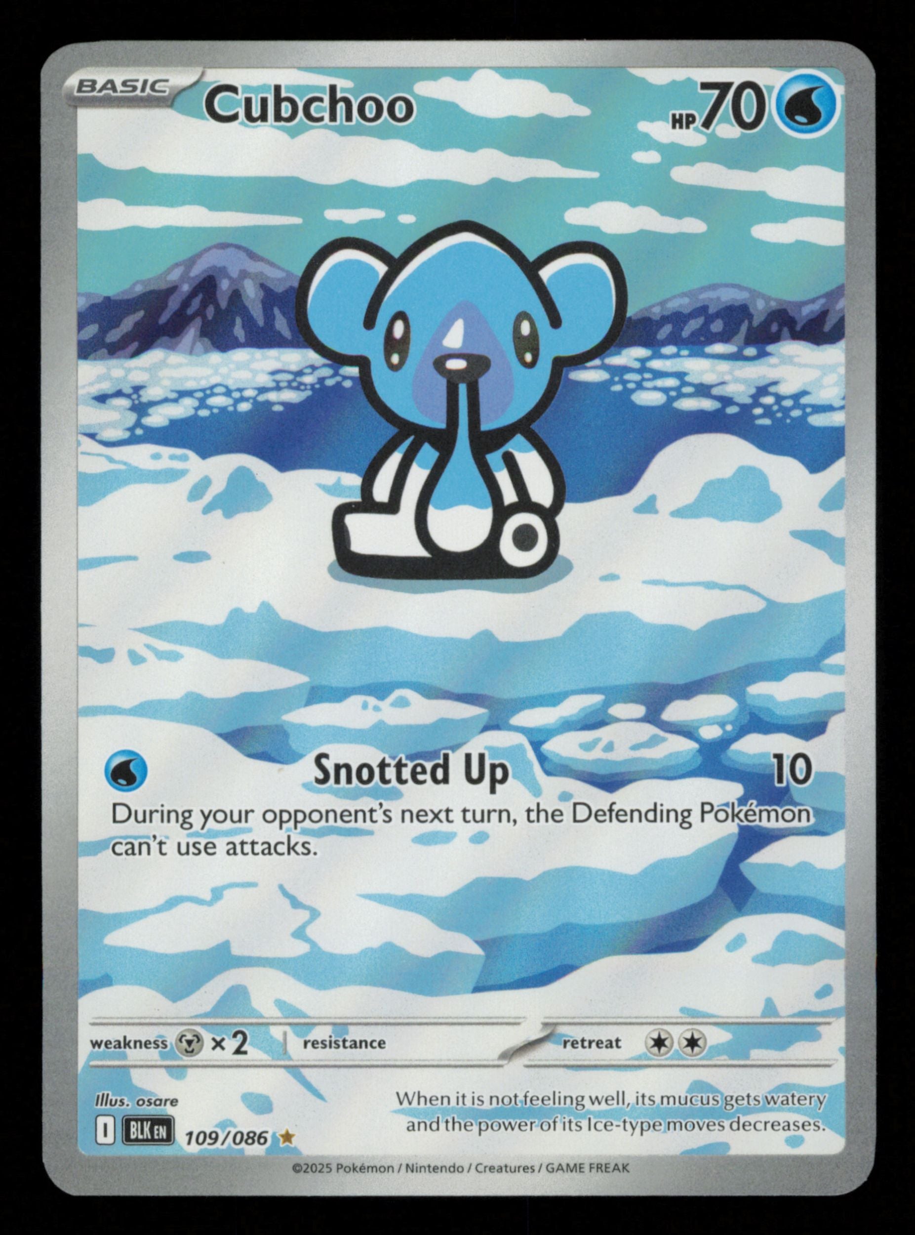 Cubchoo 109/086 Illustration Rare Black Bolt Pokemon