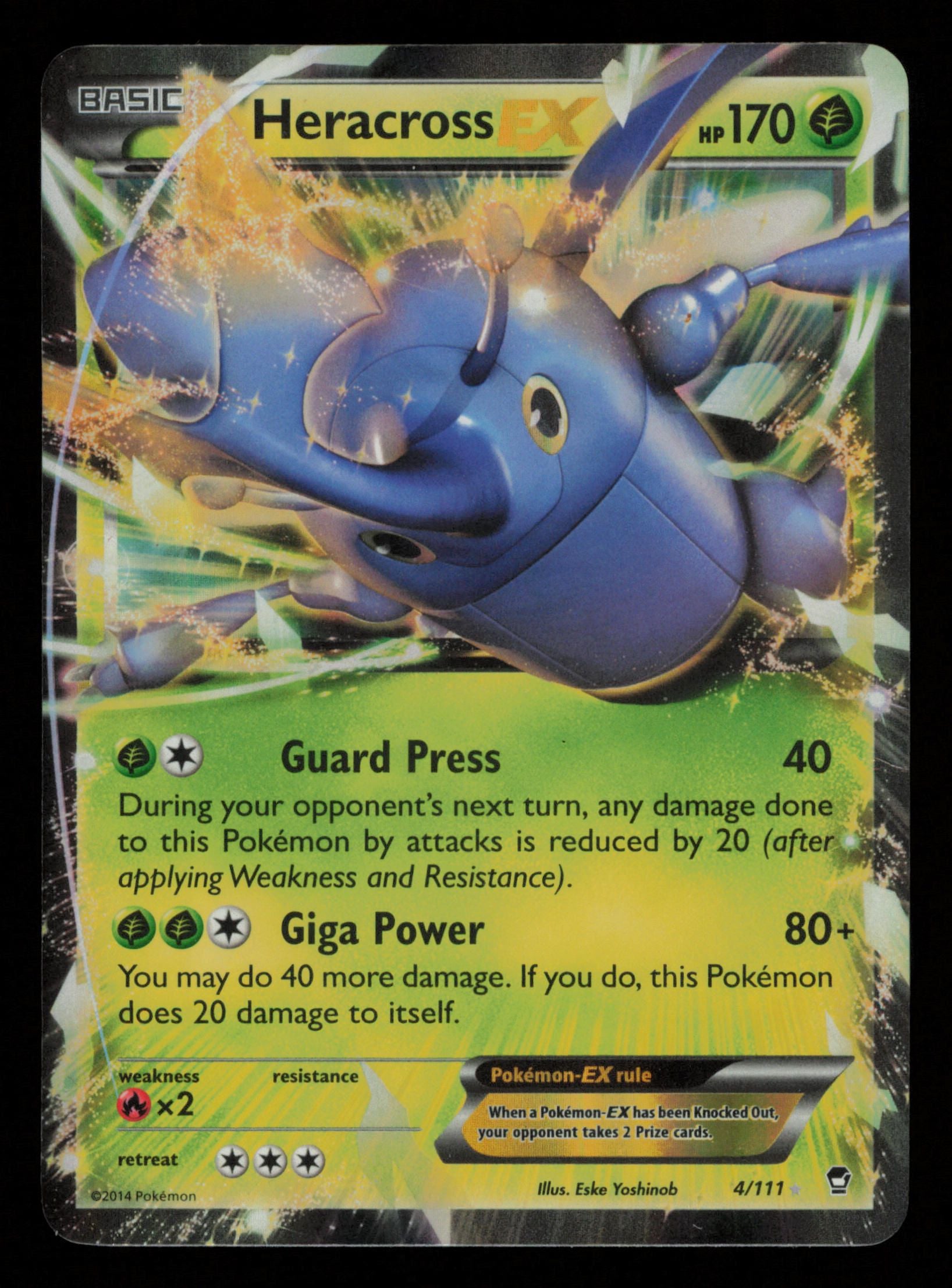 Heracross EX 4/111 Holo Rare EX Furious Fists Pokemon