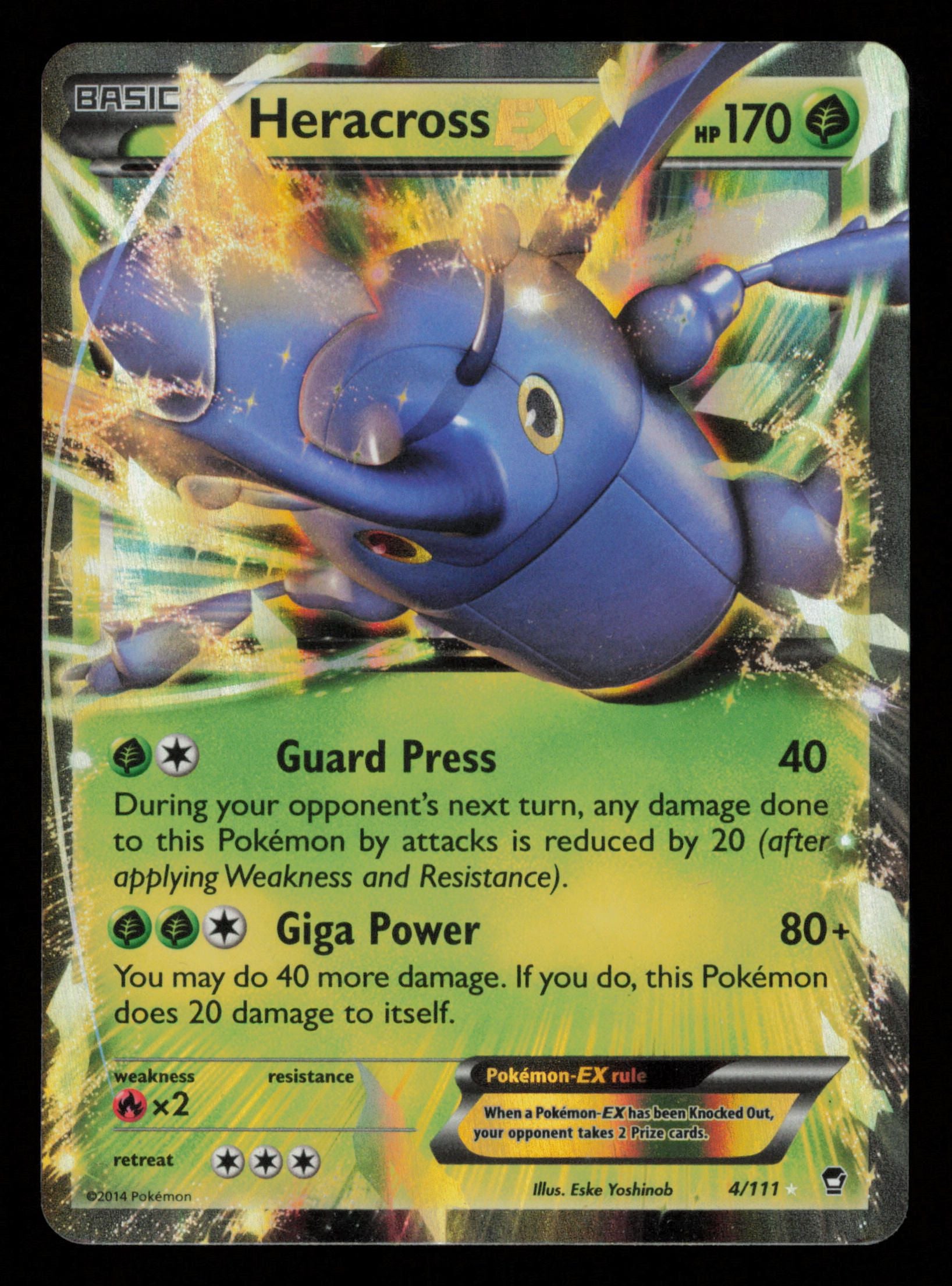 Heracross EX 4/111 Holo Rare EX Furious Fists Pokemon