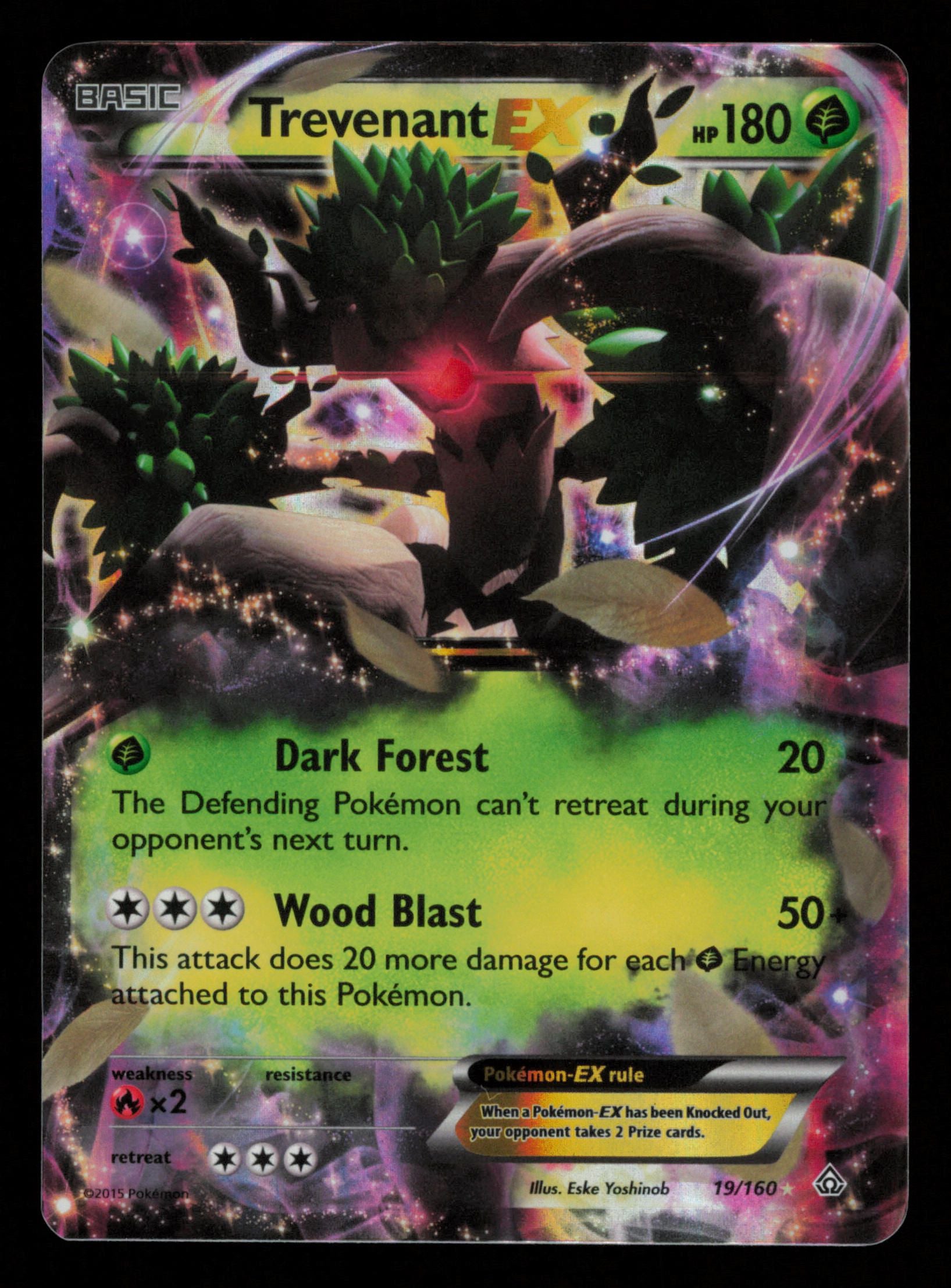 Trevenant EX 19/160 Holo Rare EX Primal Clash Pokemon