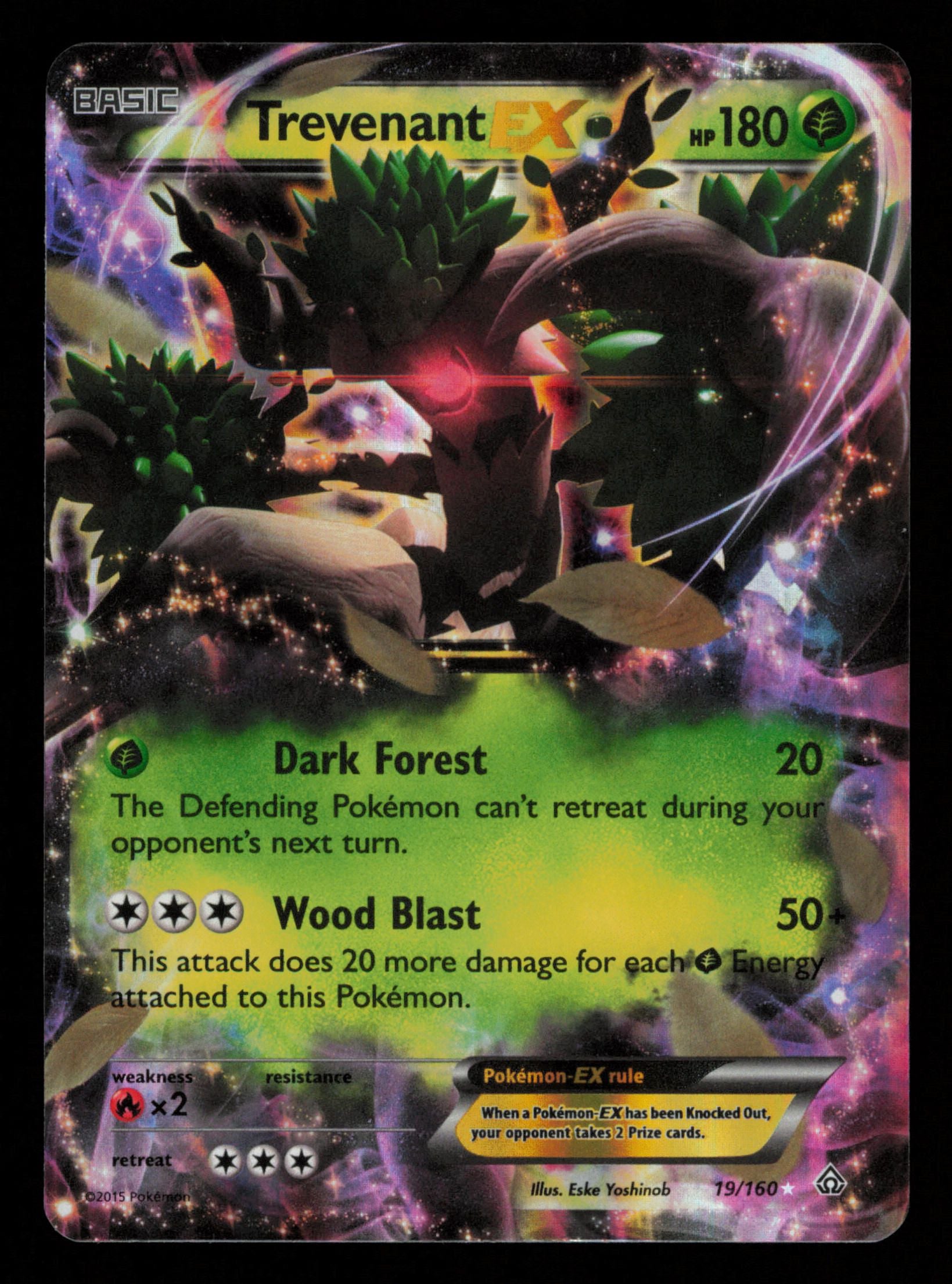 Trevenant EX 19/160 Holo Rare EX Primal Clash Pokemon