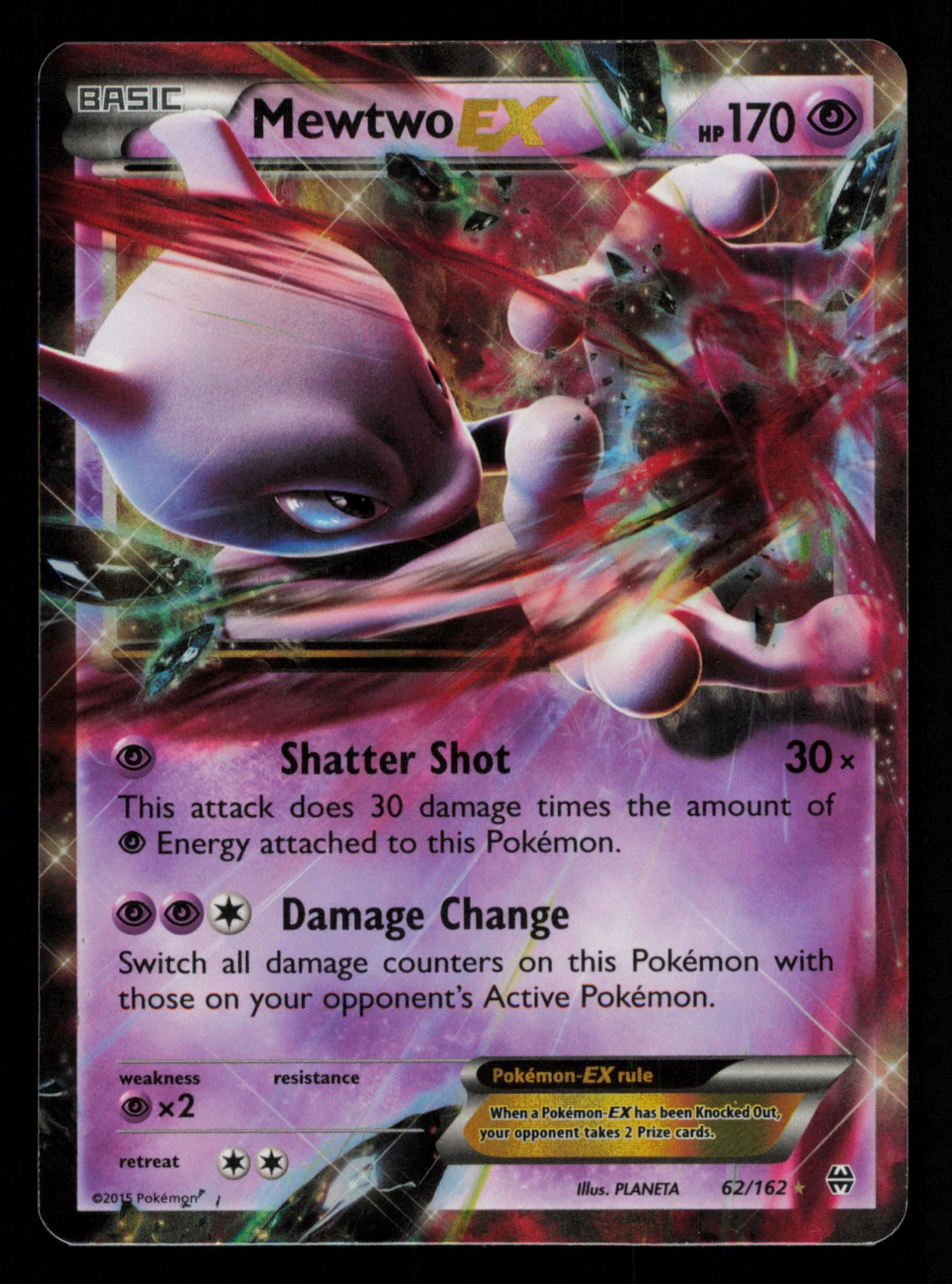 Mewtwo EX 62/162 Holo Rare EX BREAKthrough Pokemon