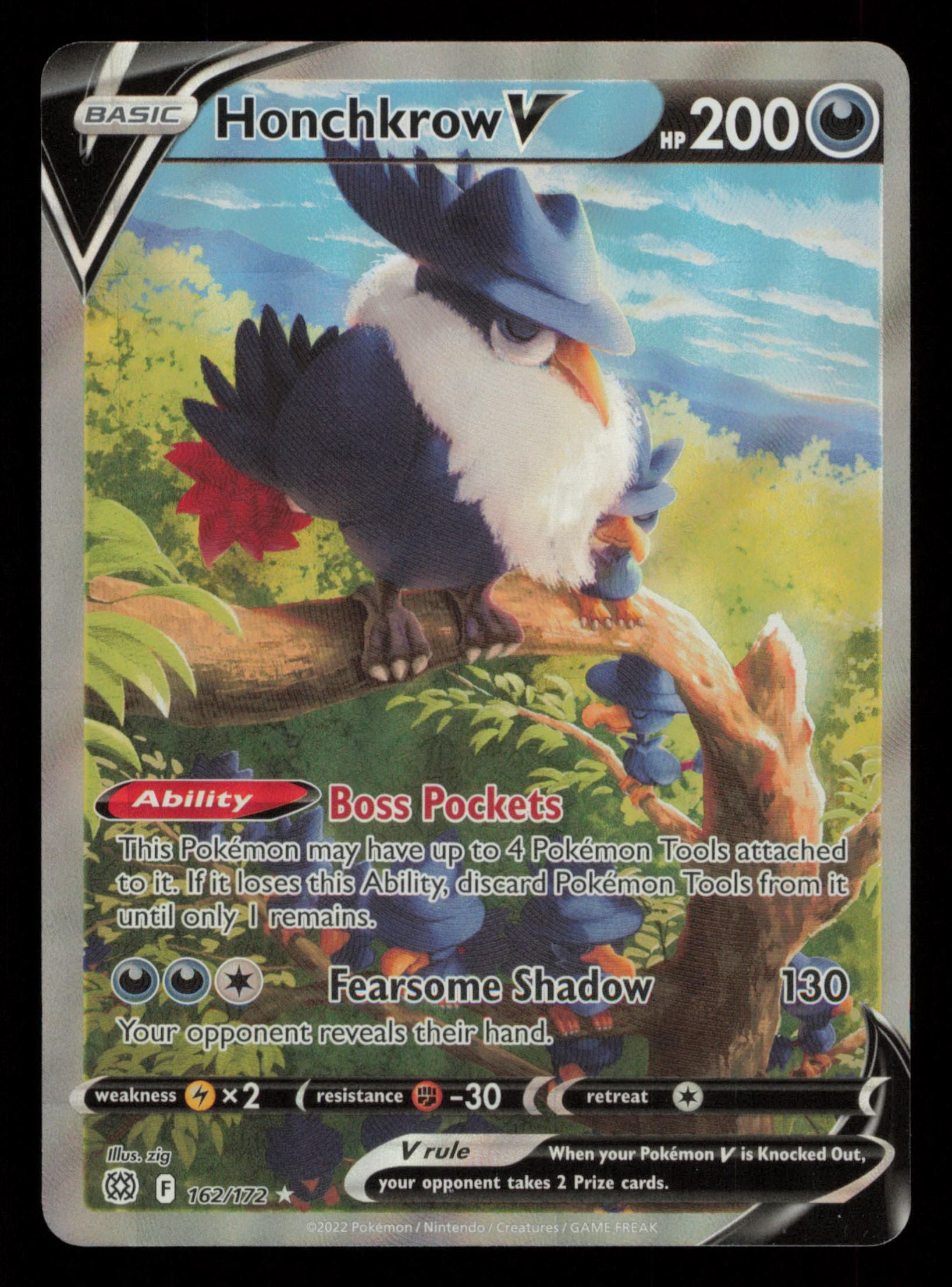 Honchkrow V 162/172 Rare Ultra Brilliant Stars Pokemon