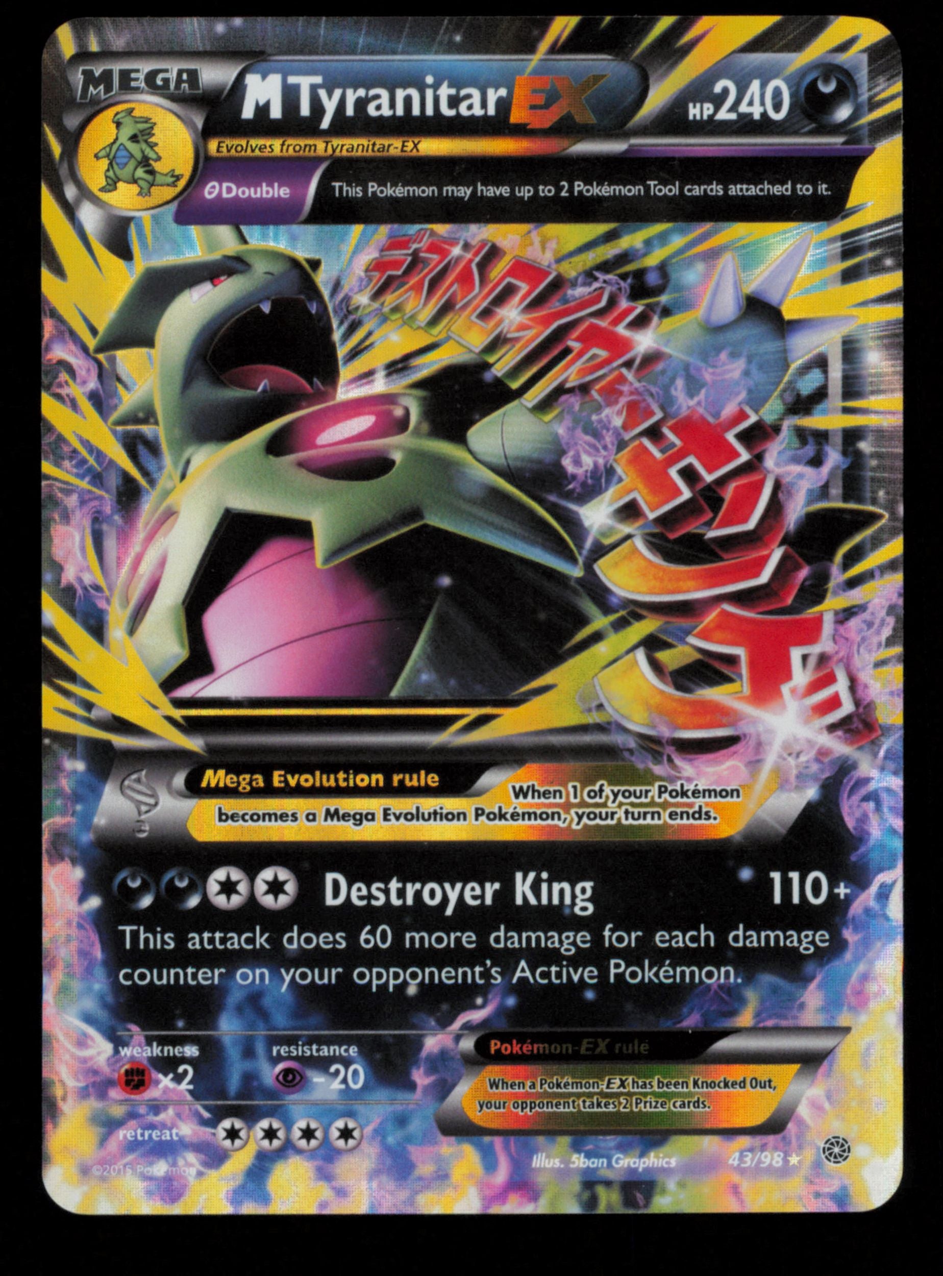 M Tyranitar EX 43/98 Holo Rare EX Ancient Origins Pokemon