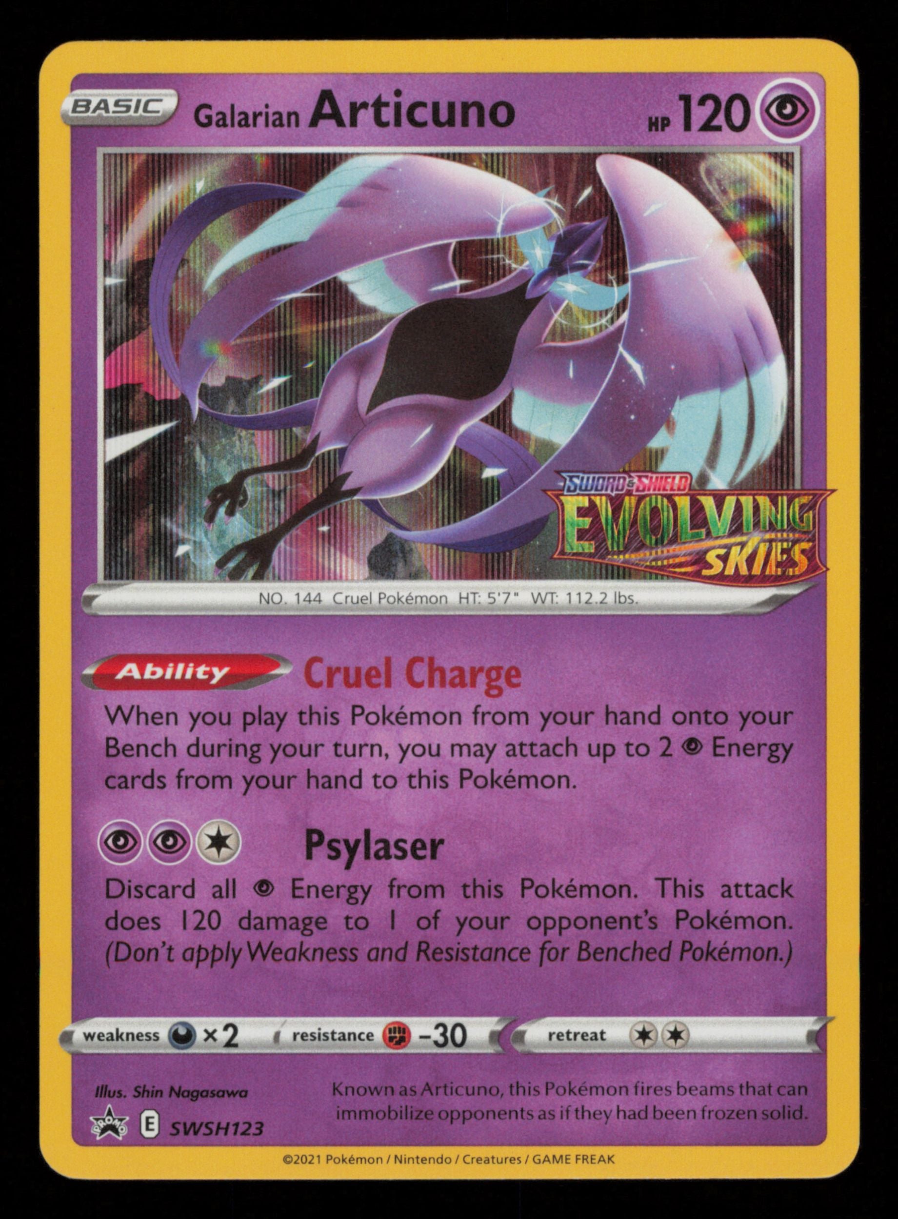 Galarian Articuno SWSH123 Promo SWSH Black Star Pokemon