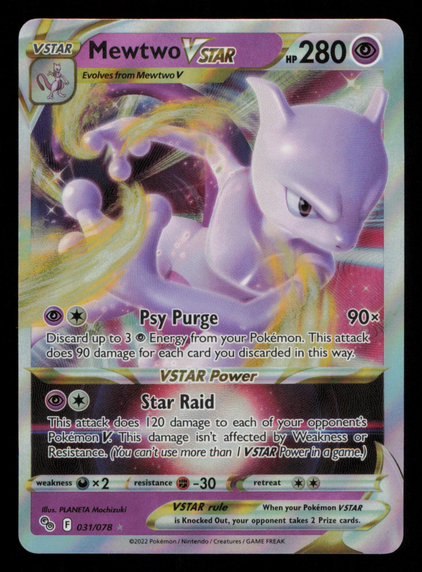 Mewtwo VSTAR 031/078 Holo Rare VSTAR Pokemon GO Pokemon