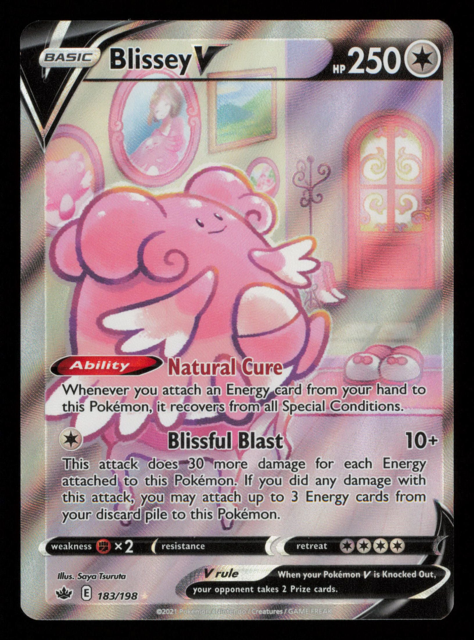 Blissey V 183/198 Rare Ultra Chilling Reign Pokemon