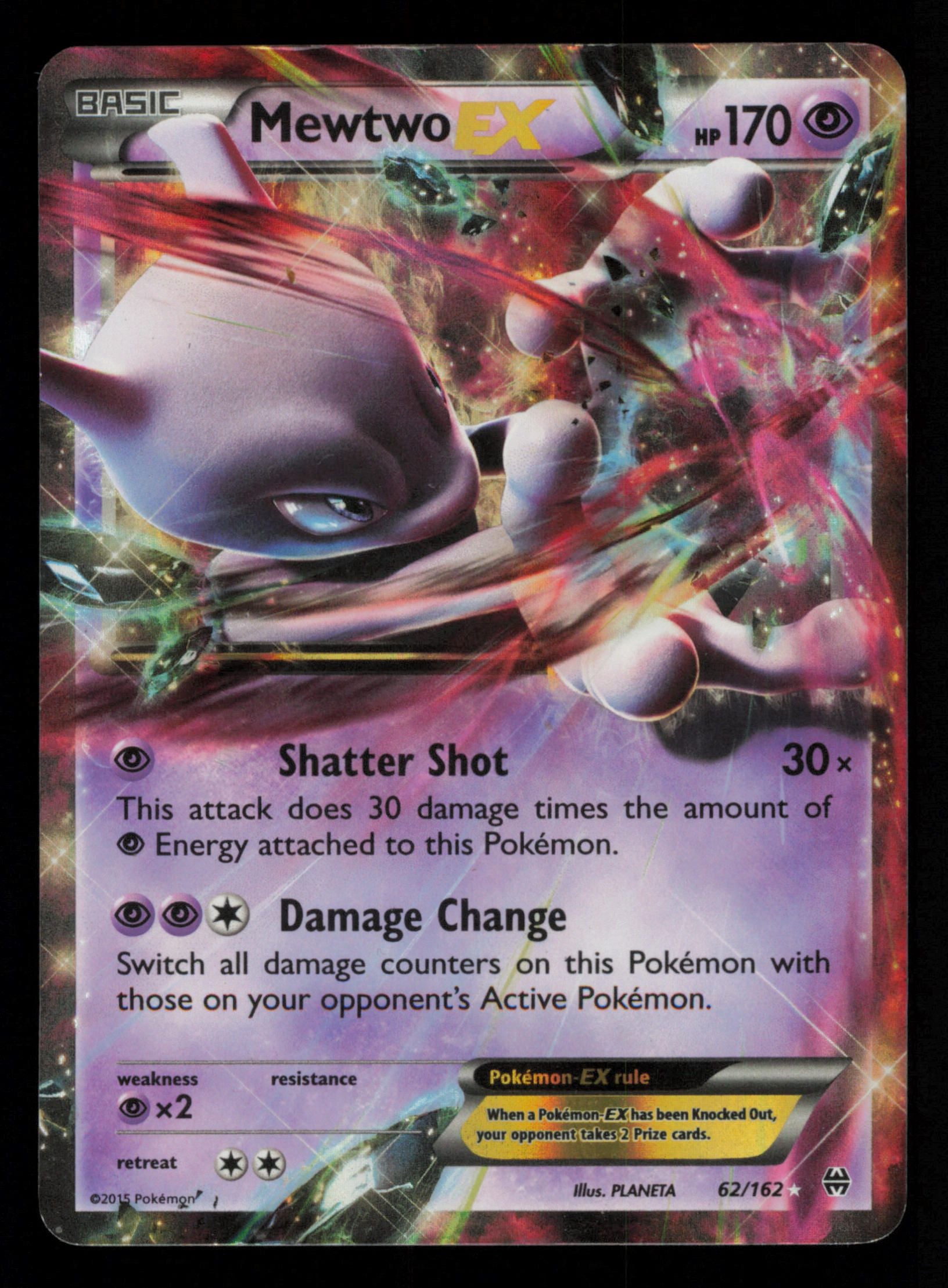 Mewtwo EX 62/162 Holo Rare EX BREAKthrough Pokemon
