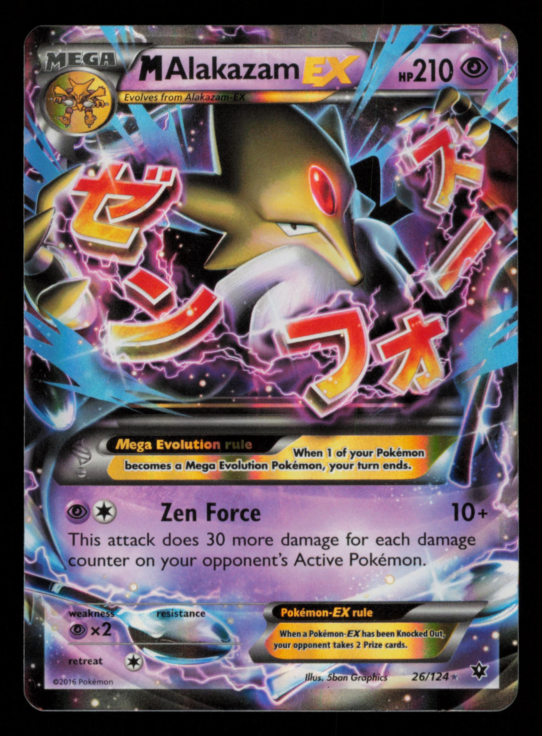 M Alakazam EX 26/124 Holo Rare EX Fates Collide Pokemon