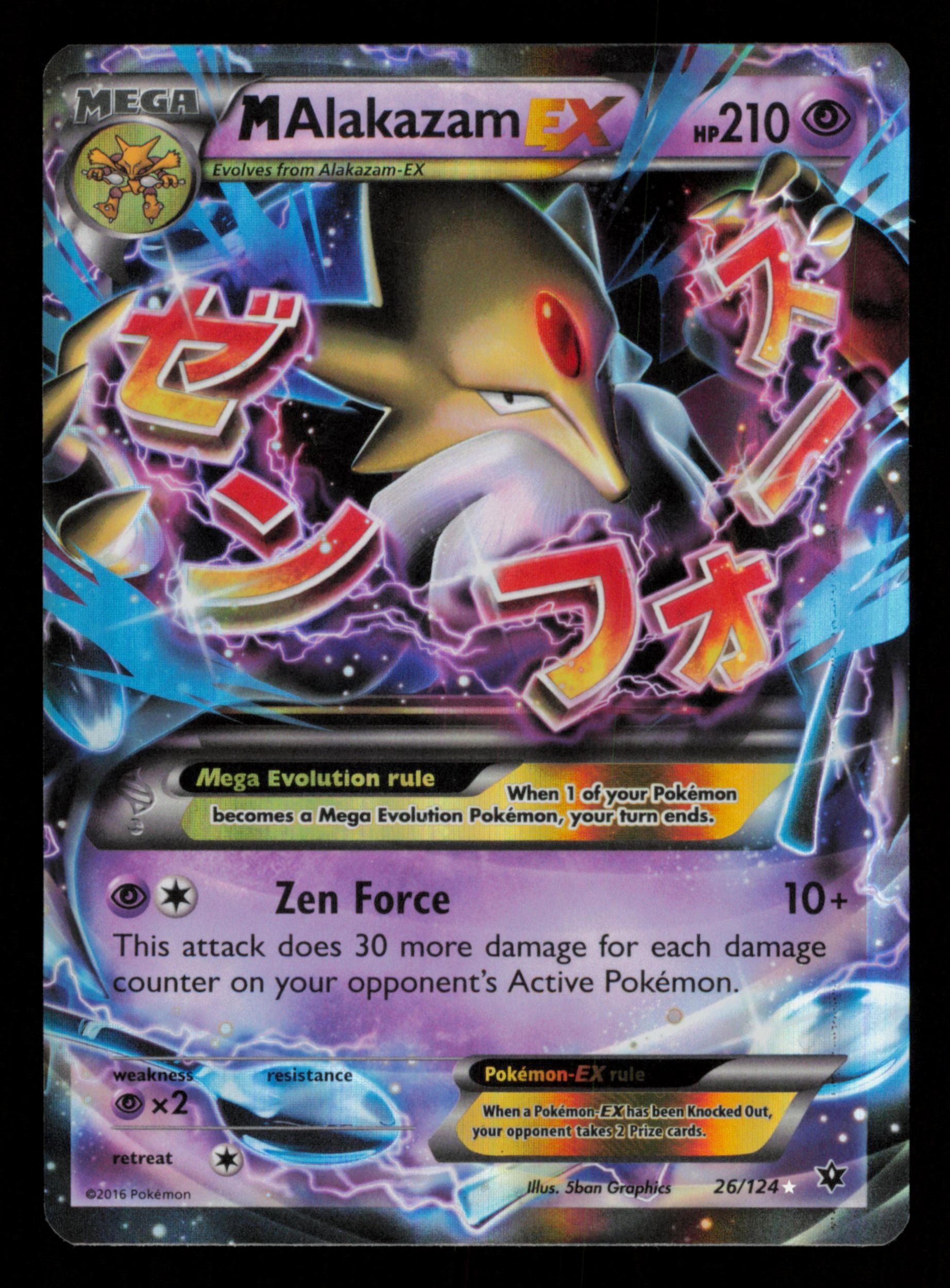 M Alakazam EX 26/124 Holo Rare EX Fates Collide Pokemon