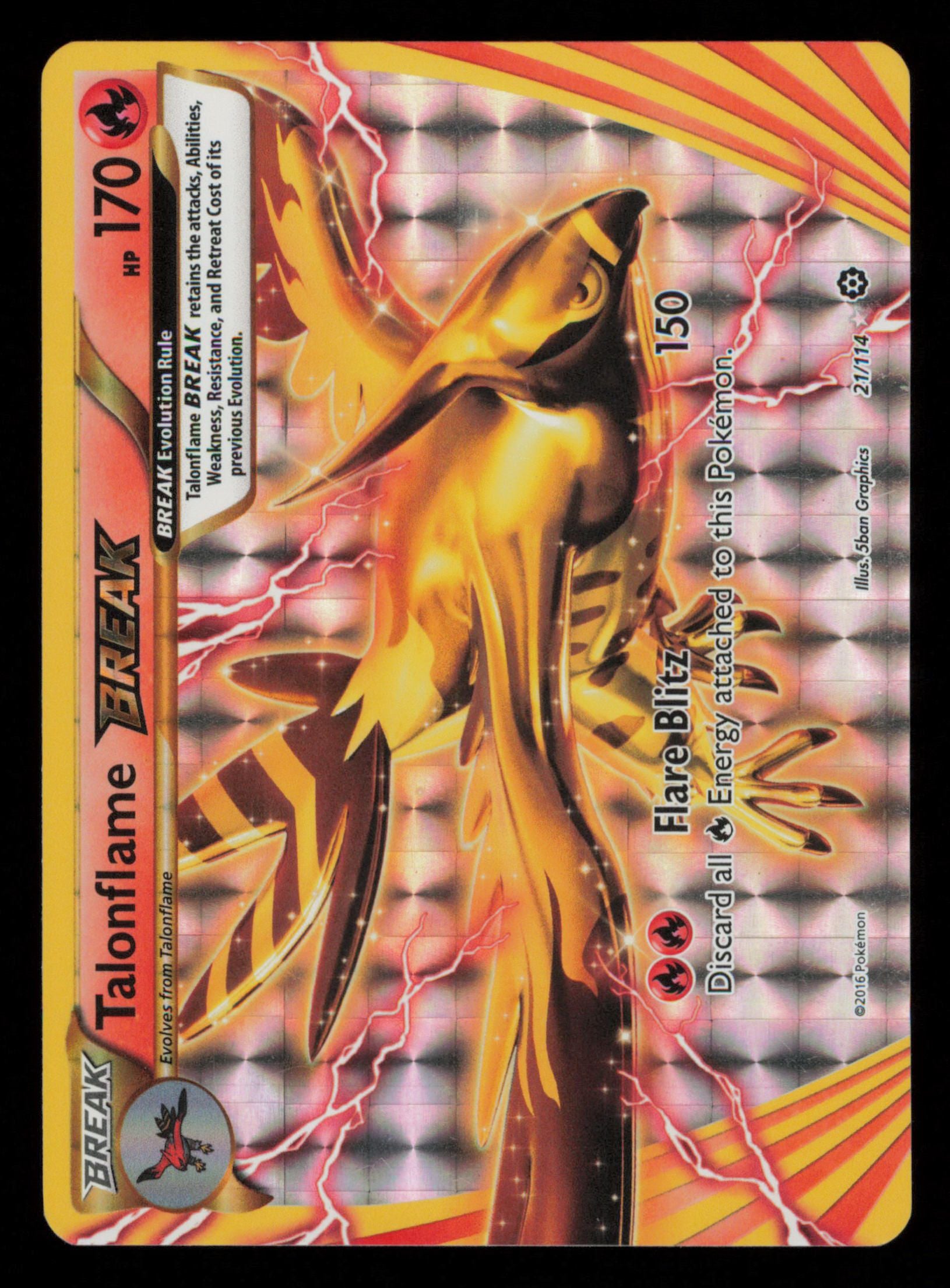 Talonflame BREAK 21/114 Rare BREAK Steam Siege Pokemon