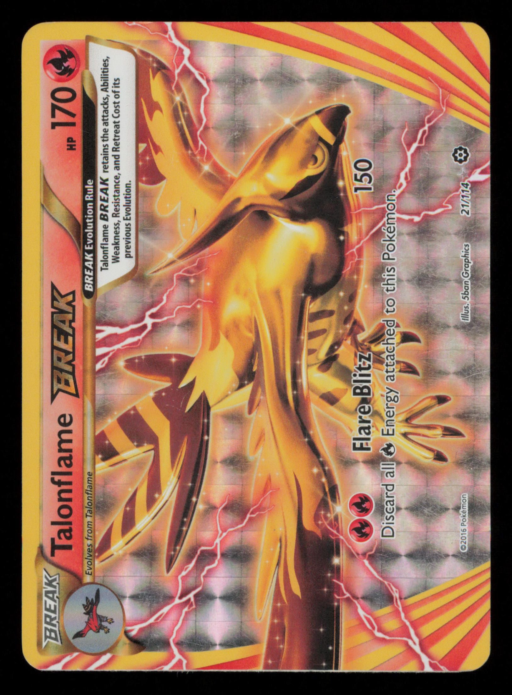 Talonflame BREAK 21/114 Rare BREAK Steam Siege Pokemon