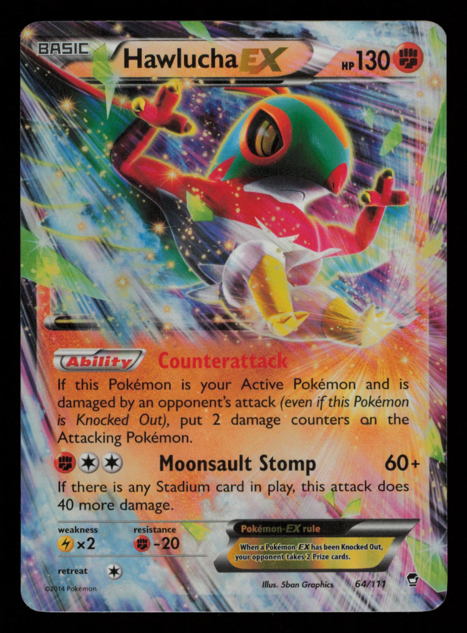 Hawlucha EX 64/111 Holo Rare EX Furious Fists Pokemon