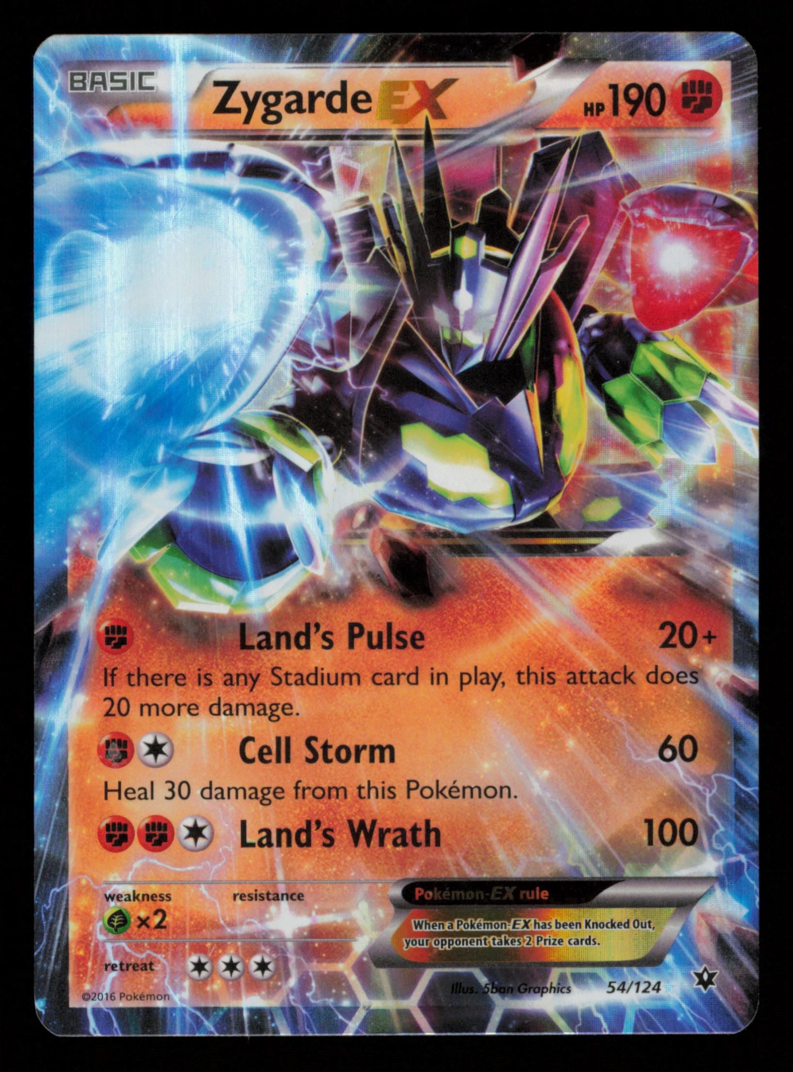 Zygarde EX 54/124 Holo Rare EX Fates Collide Pokemon