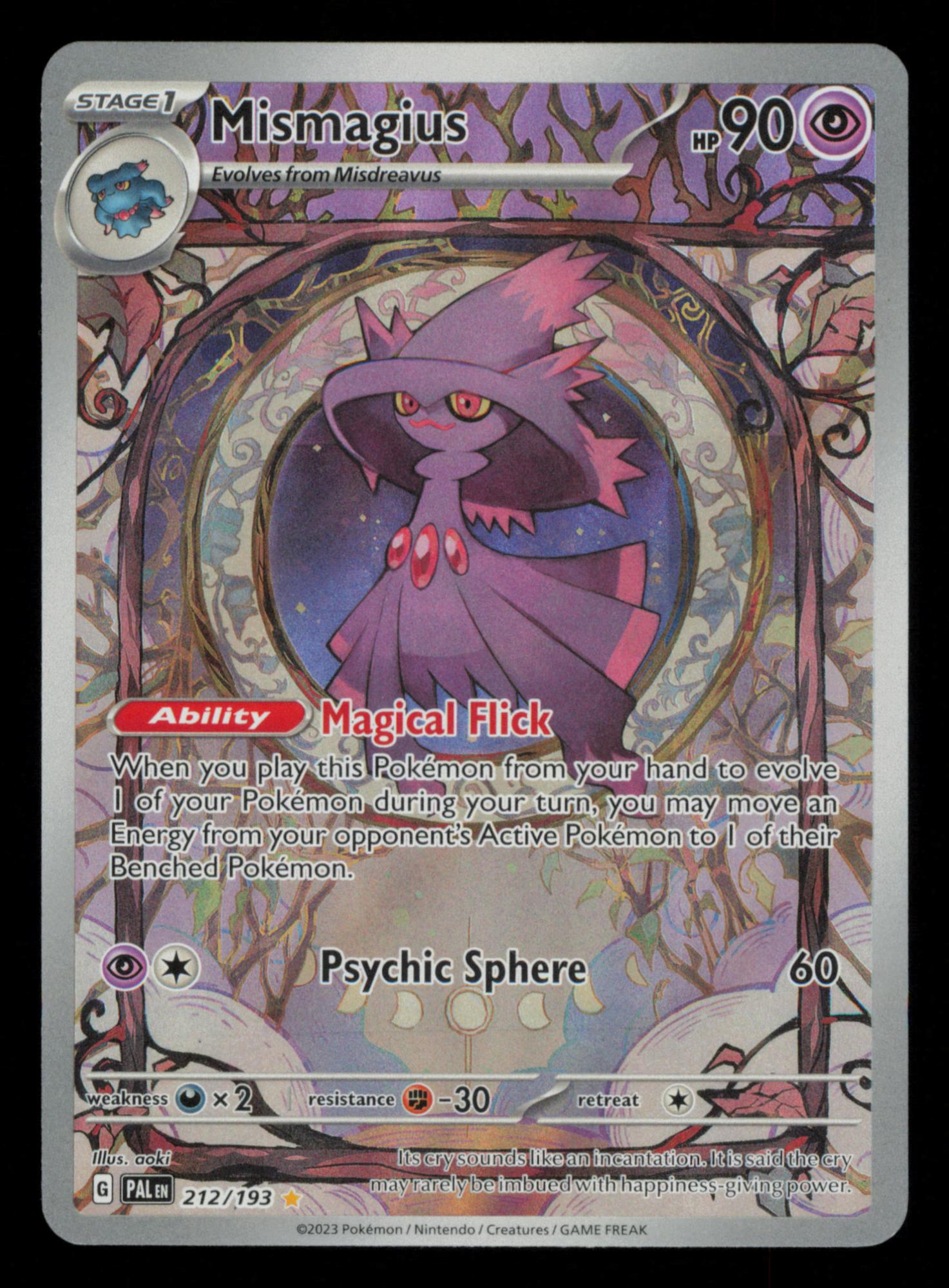 Mismagius 212/193 Illustration Rare Paldea Evolved Pokemon