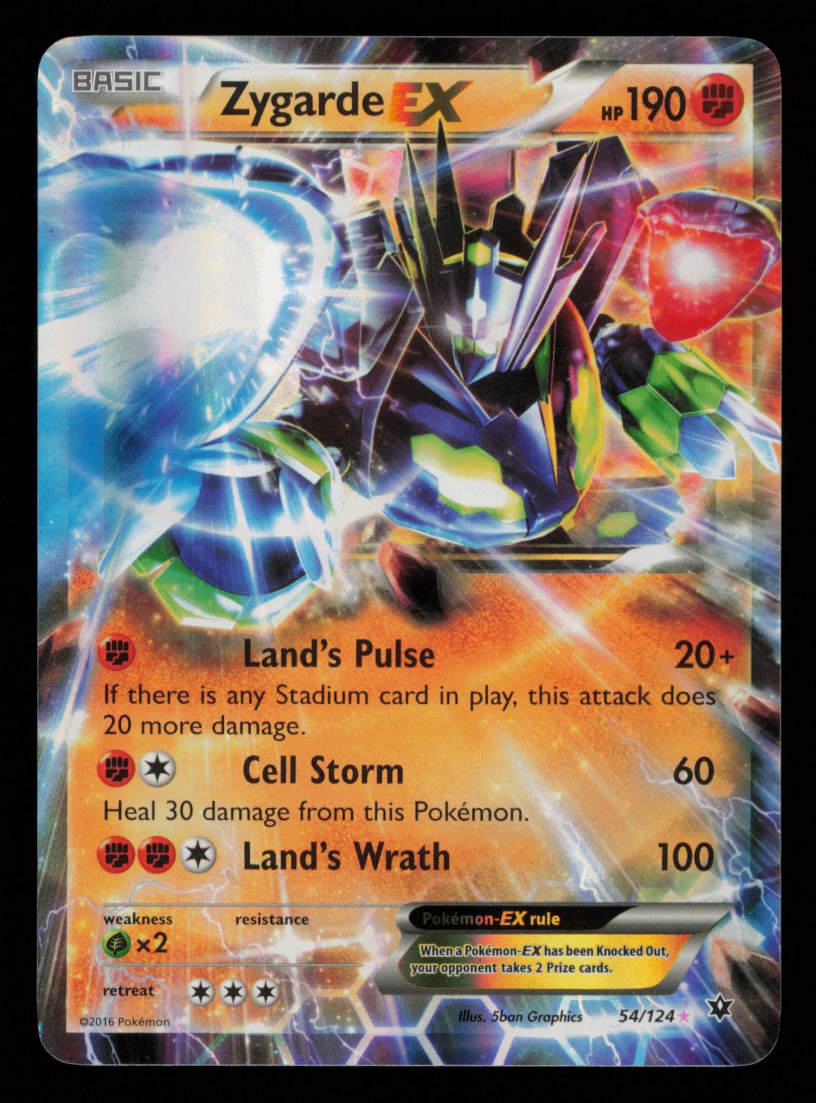 Zygarde EX 54/124 Holo Rare EX Fates Collide Pokemon