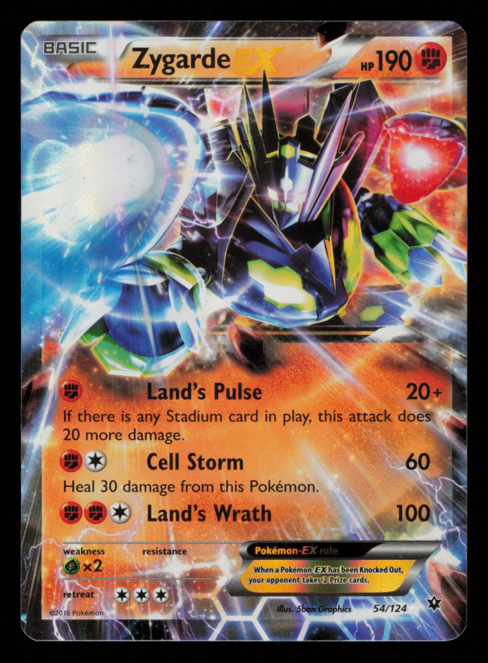 Zygarde EX 54/124 Holo Rare EX Fates Collide Pokemon