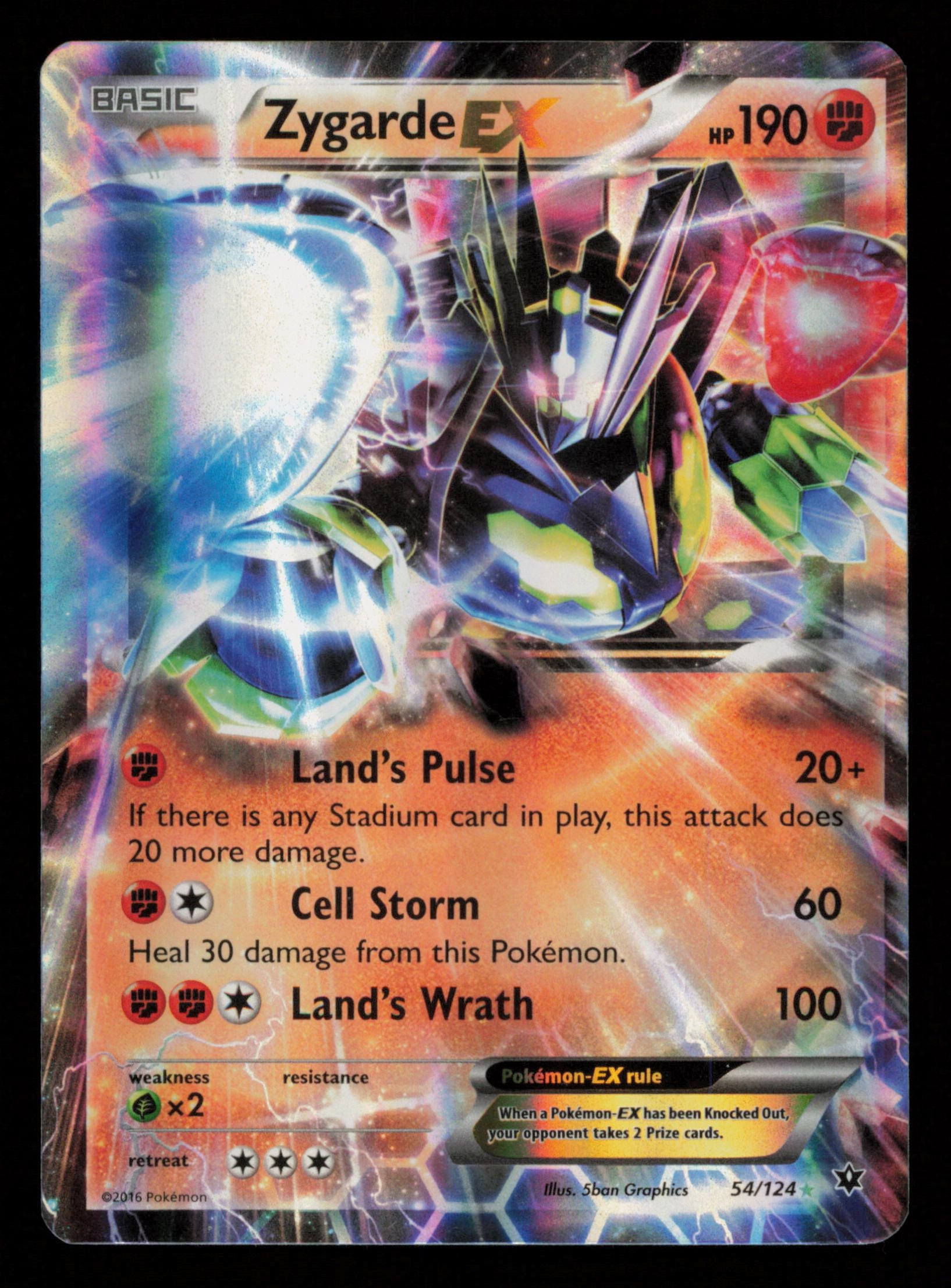 Zygarde EX 54/124 Holo Rare EX Fates Collide Pokemon