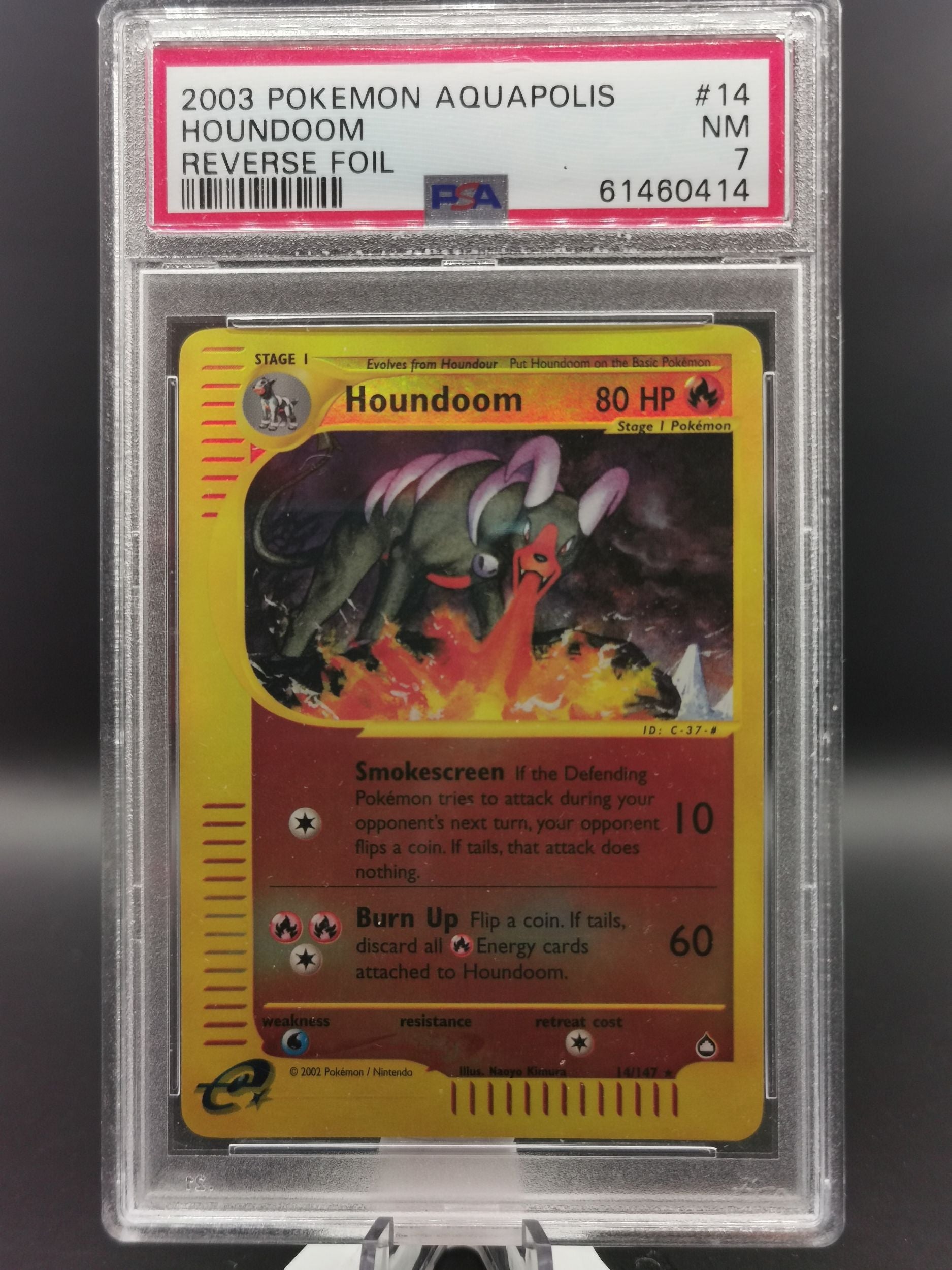 Houndoom 14/147 Rare Aquapolis Pokemon PSA 8