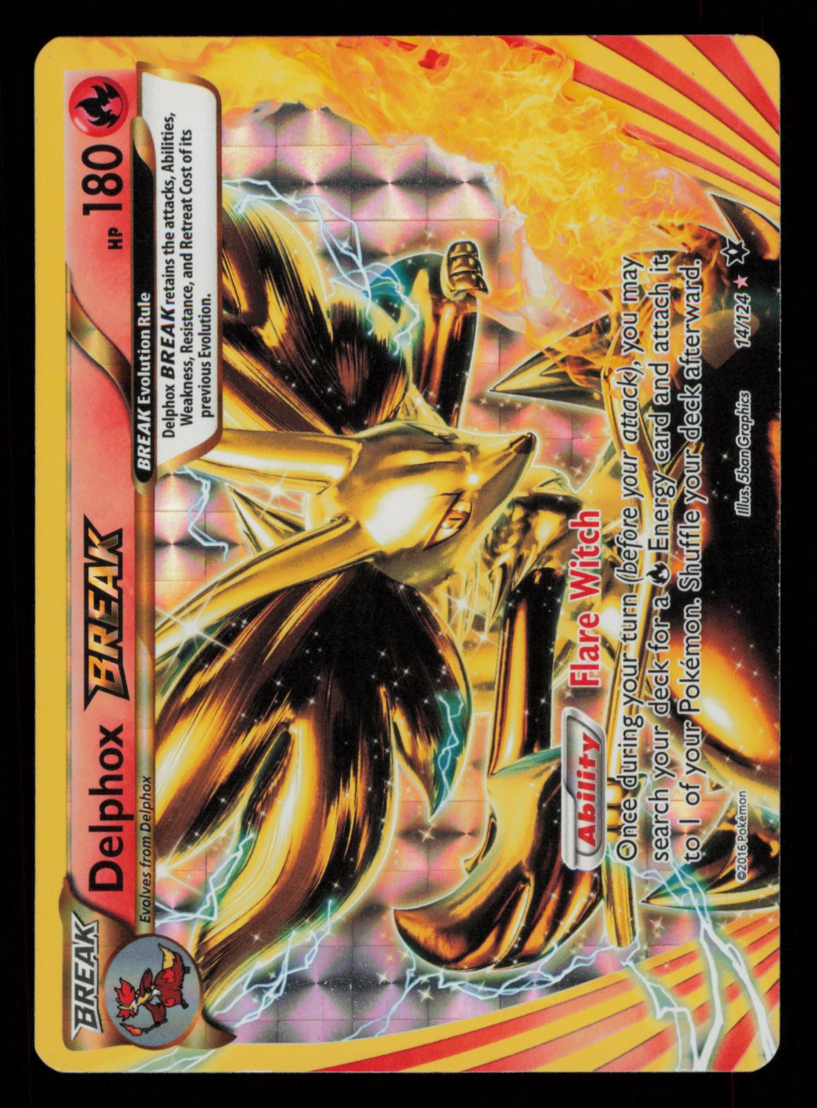 Delphox BREAK 14/124 Rare BREAK Fates Collide Pokemon