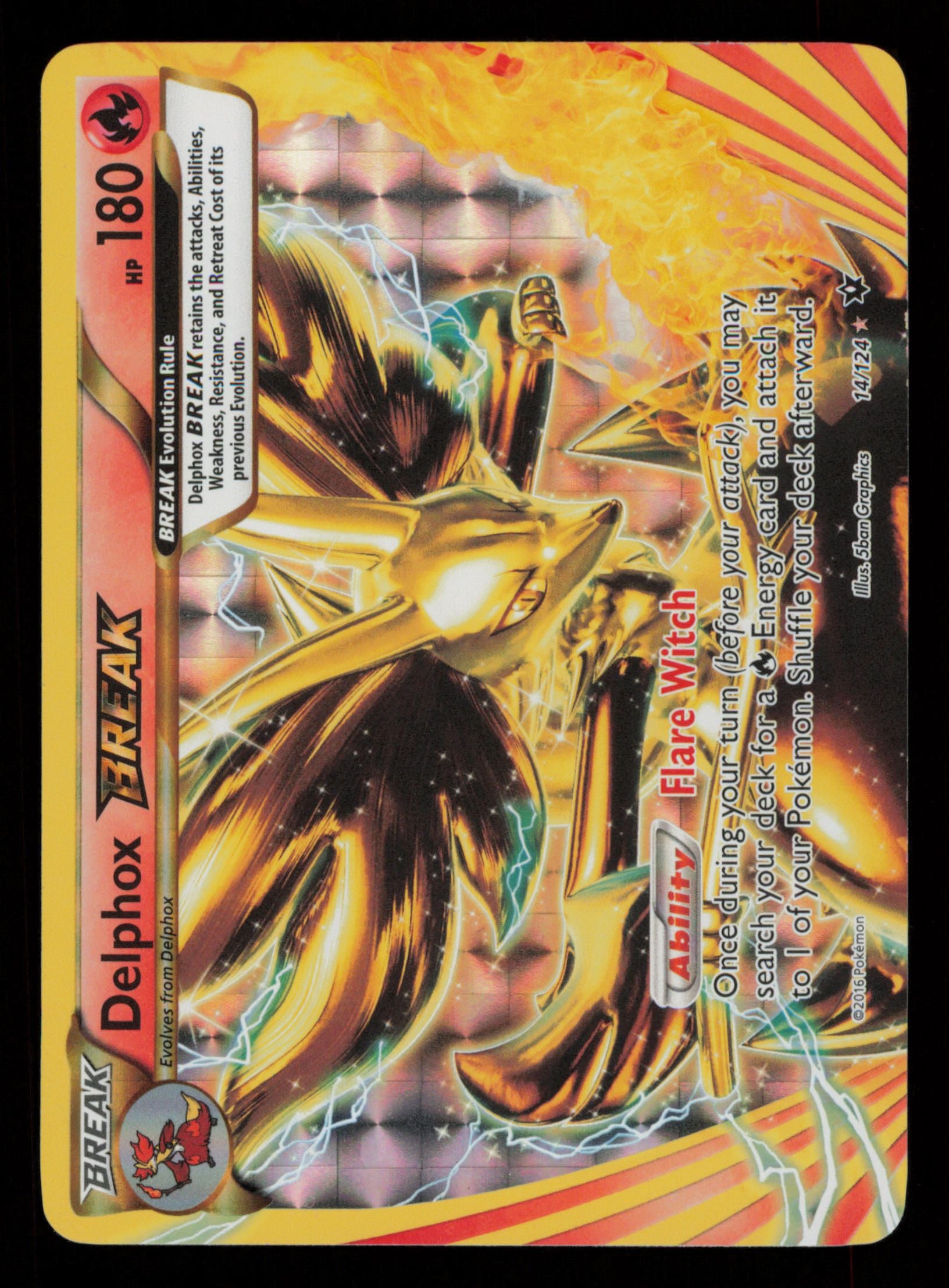 Delphox BREAK 14/124 Rare BREAK Fates Collide Pokemon