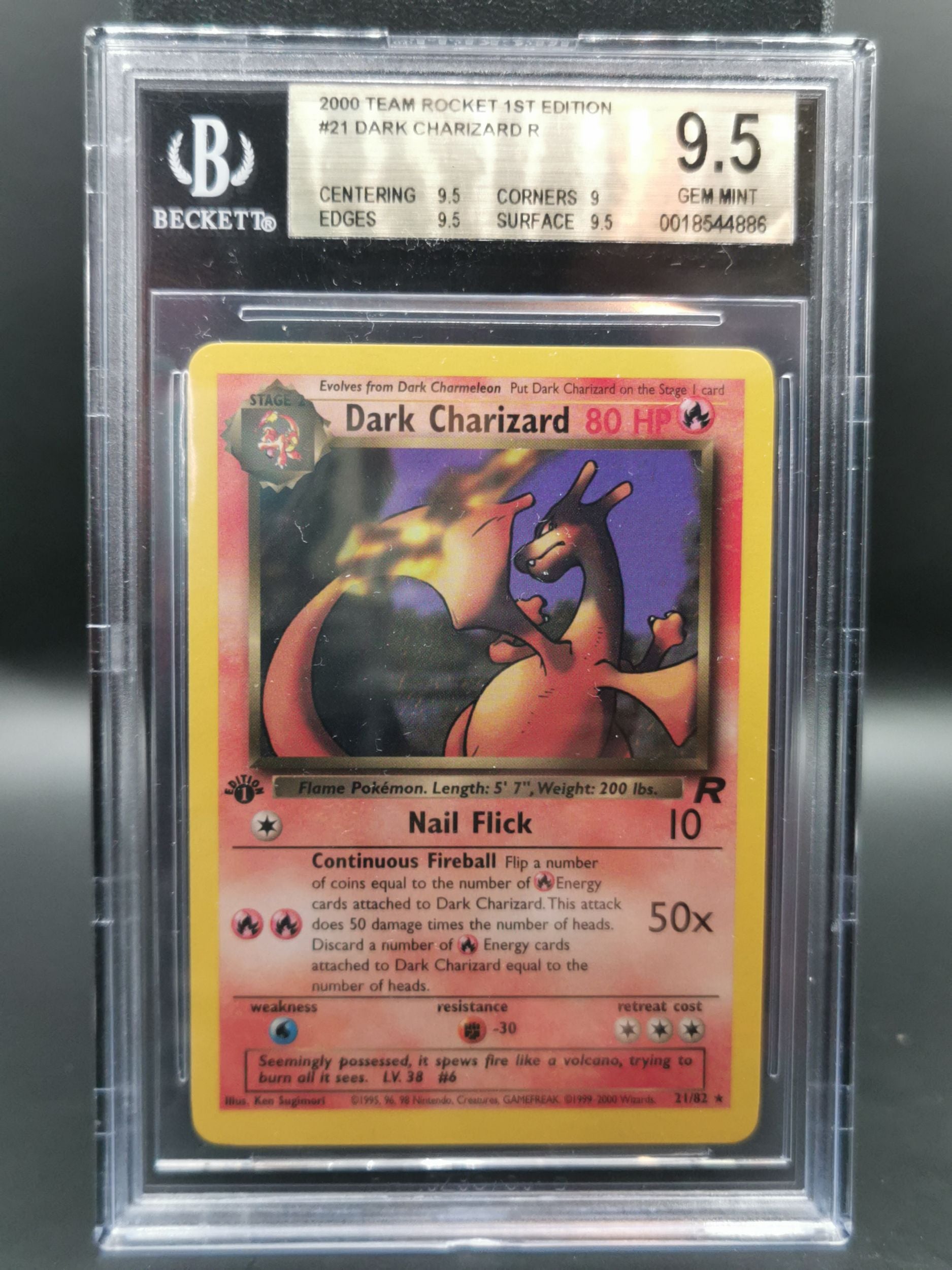 Dark Charizard 21/82 Rare Team Rocket Pokemon BGS 9.5 GOLD