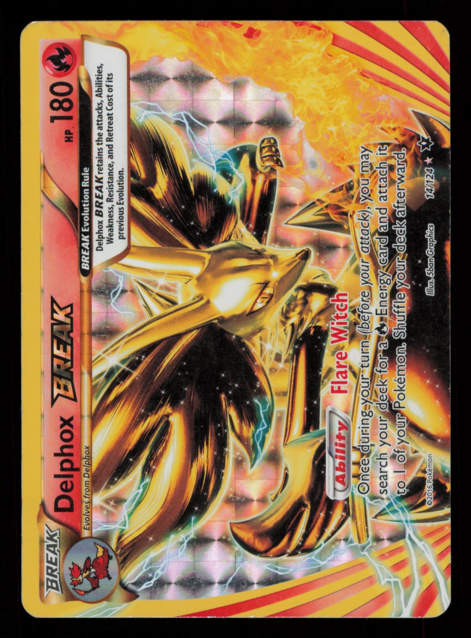 Delphox BREAK 14/124 Rare BREAK Fates Collide Pokemon