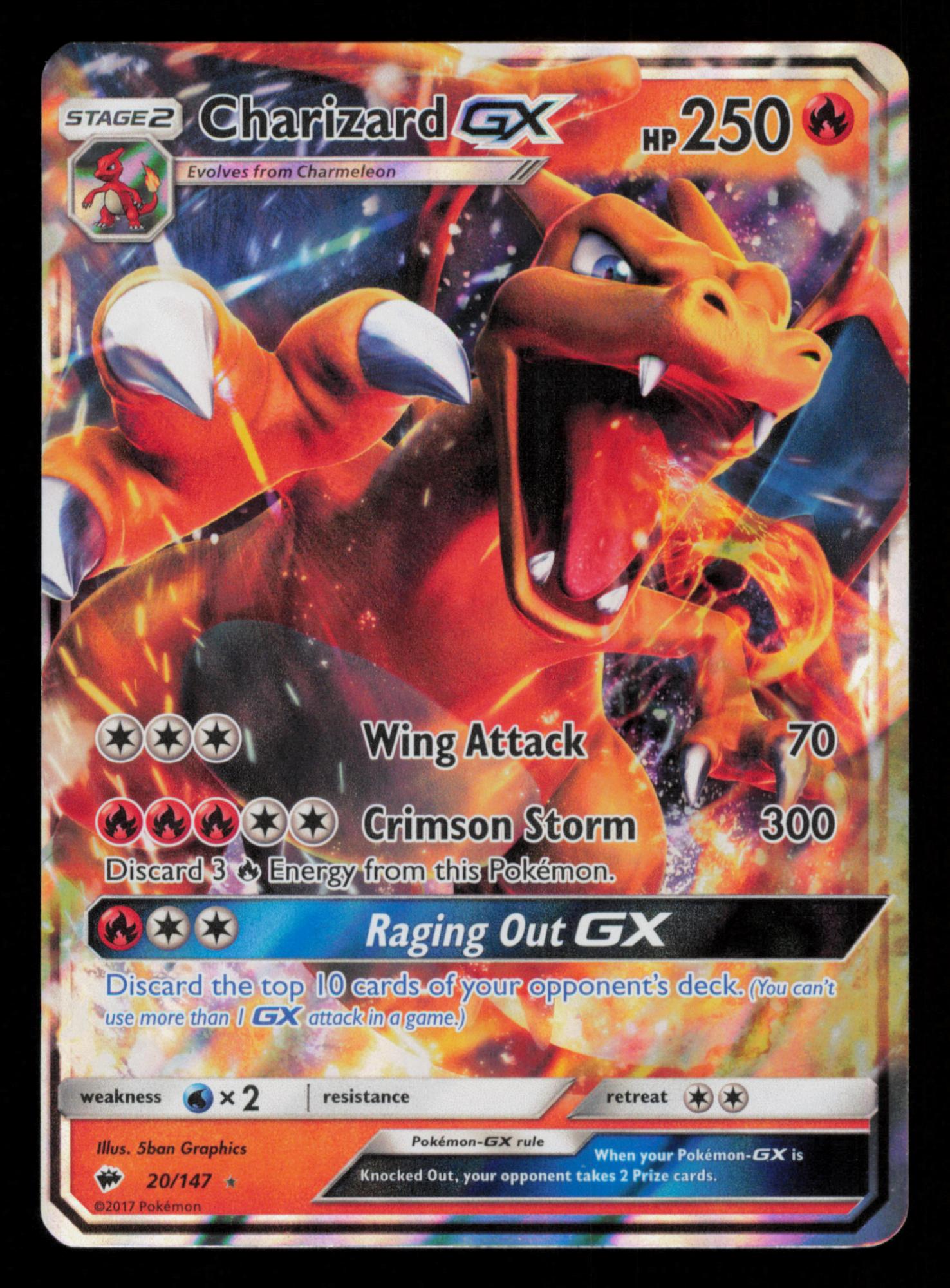 Charizard GX 20/147 Holo Rare GX Burning Shadows Pokemon