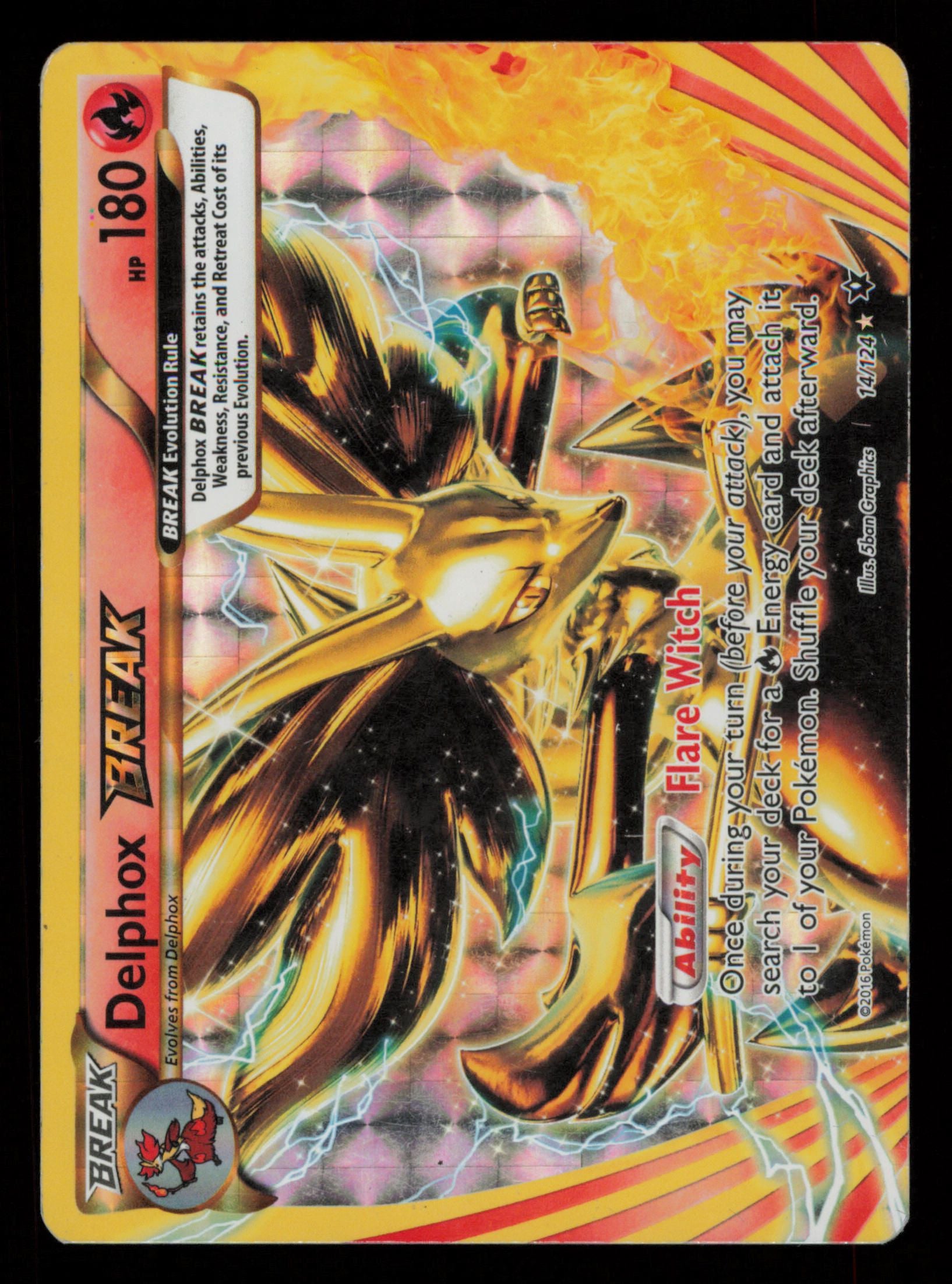 Delphox BREAK 14/124 Rare BREAK Fates Collide Pokemon