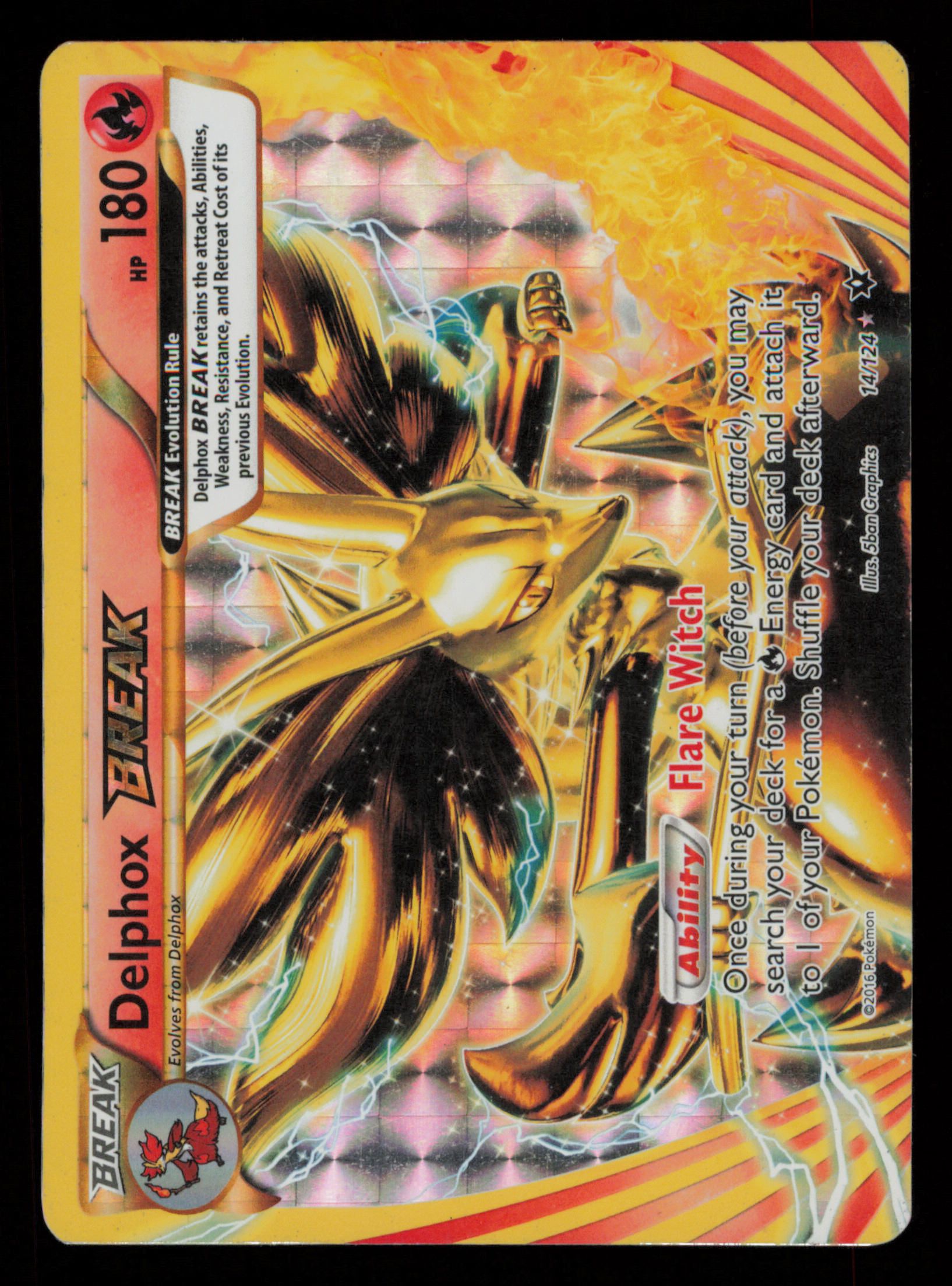 Delphox BREAK 14/124 Rare BREAK Fates Collide Pokemon