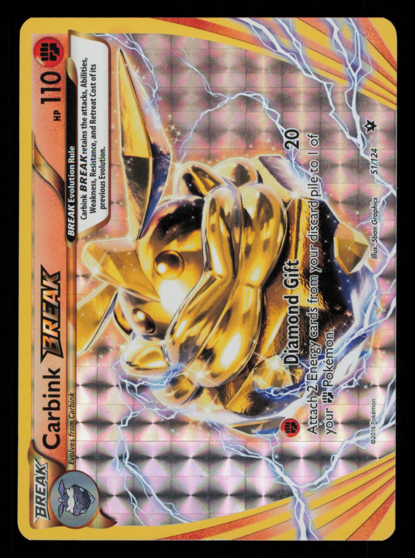 Carbink BREAK 51/124 Rare BREAK Fates Collide Pokemon