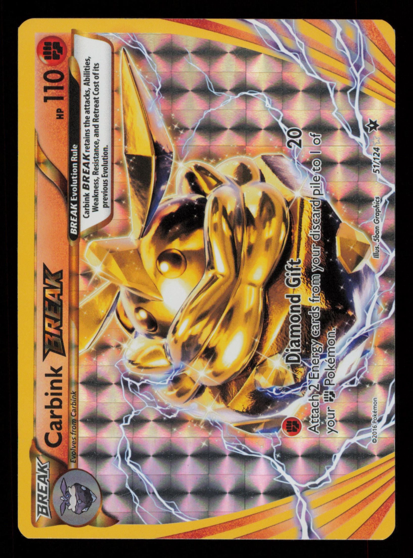 Carbink BREAK 51/124 Rare BREAK Fates Collide Pokemon