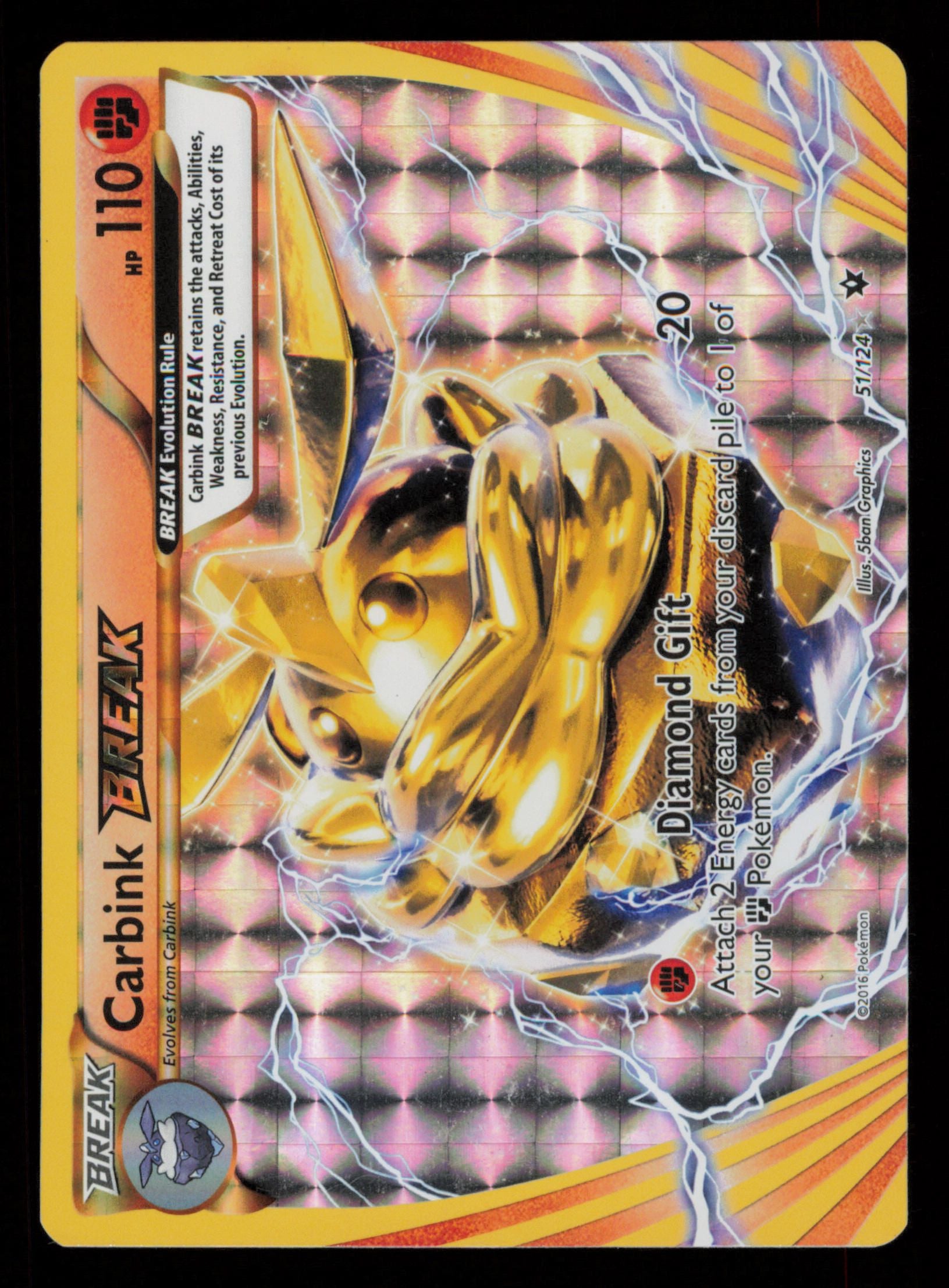 Carbink BREAK 51/124 Rare BREAK Fates Collide Pokemon