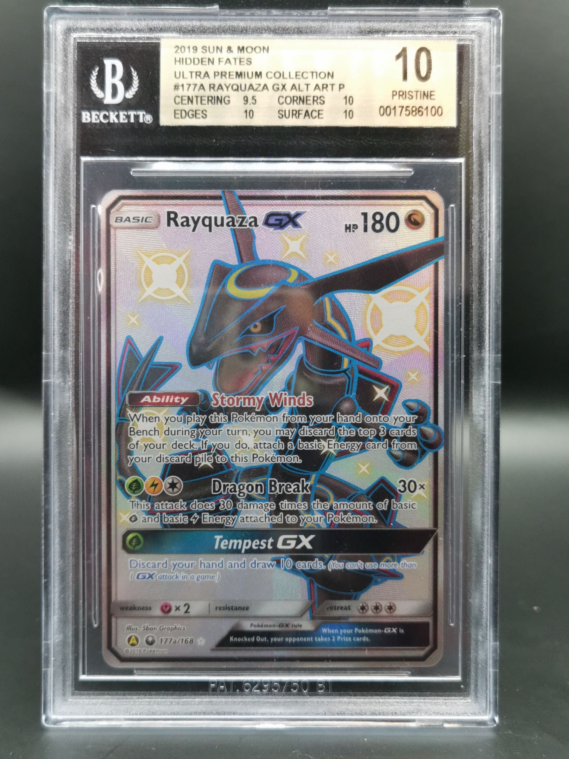 Rayquaza-GX 177a/168 Rare Ultra Celestial Storm Pokemon BGS 10 PRISTINE GOLD