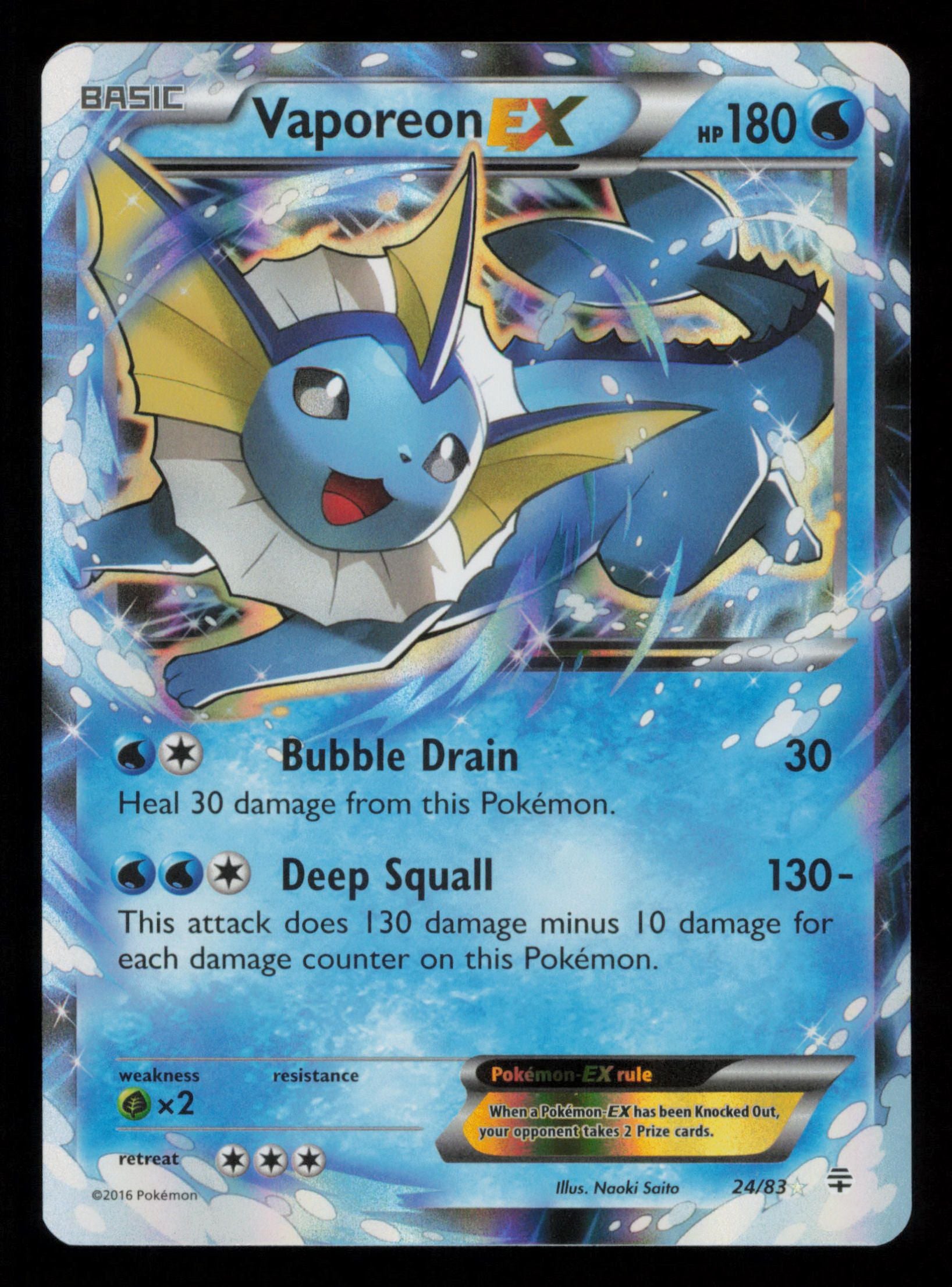 Vaporeon EX 24/83 Holo Rare EX Generations Pokemon