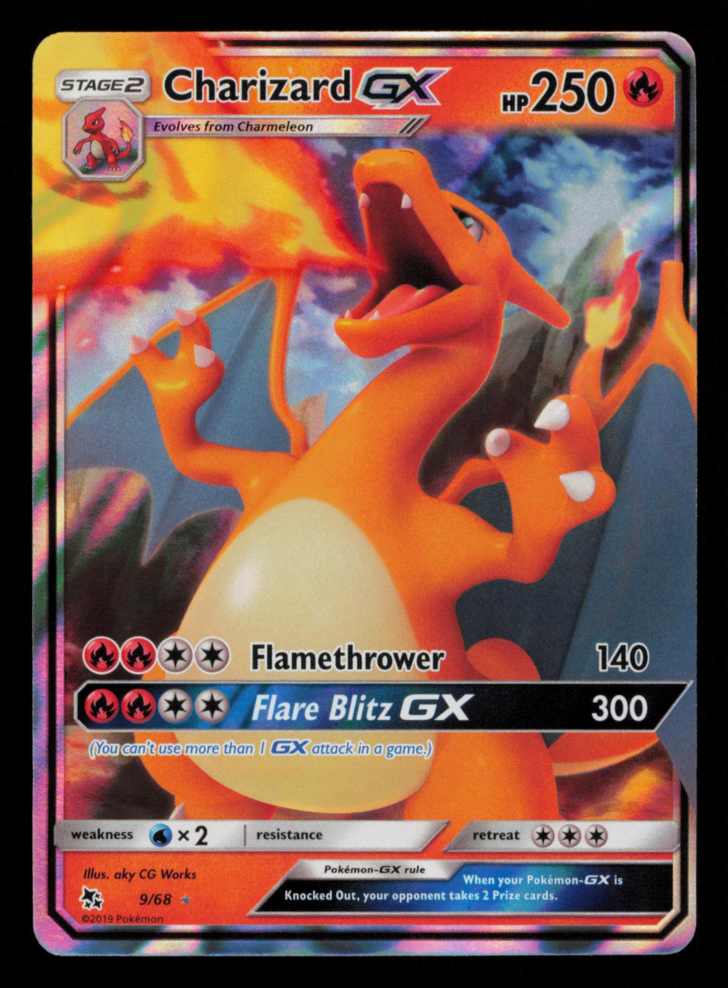 Charizard GX 9/68 Holo Rare GX Hidden Fates Pokemon