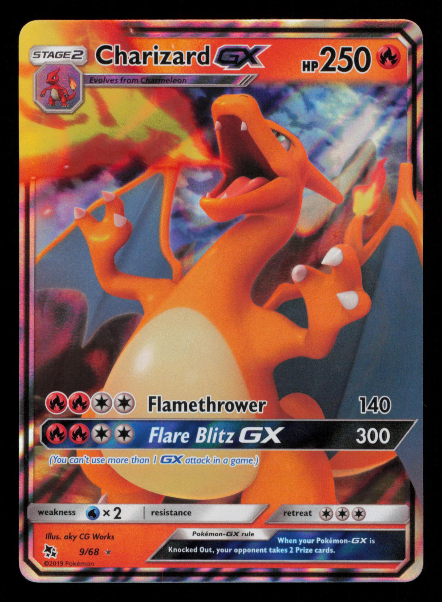 Charizard GX 9/68 Holo Rare GX Hidden Fates Pokemon